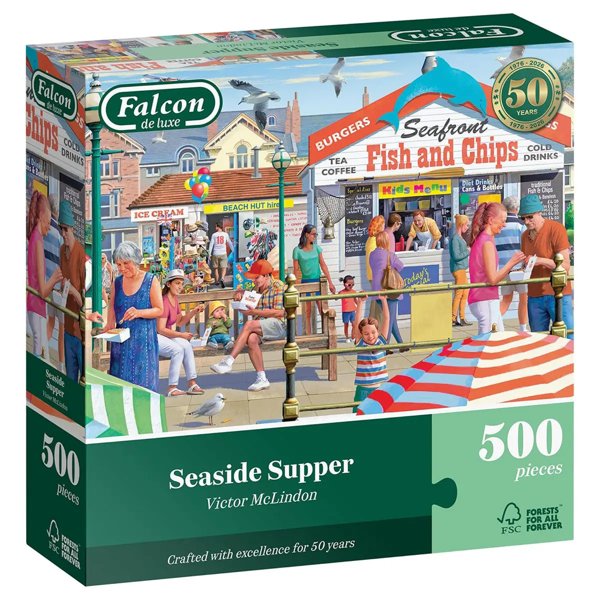 Falcon De Luxe Seaside Supper 500 Piece Jigsaw Puzzle 1