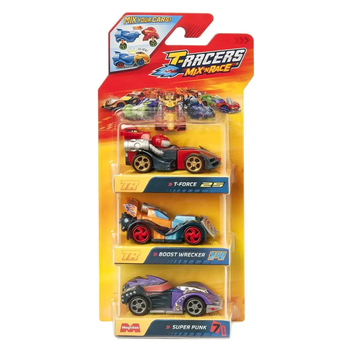 T-Racers Mix 'N Race Cars - T-Force - Boost Wrecker - Super Punk (3 Pack) 1