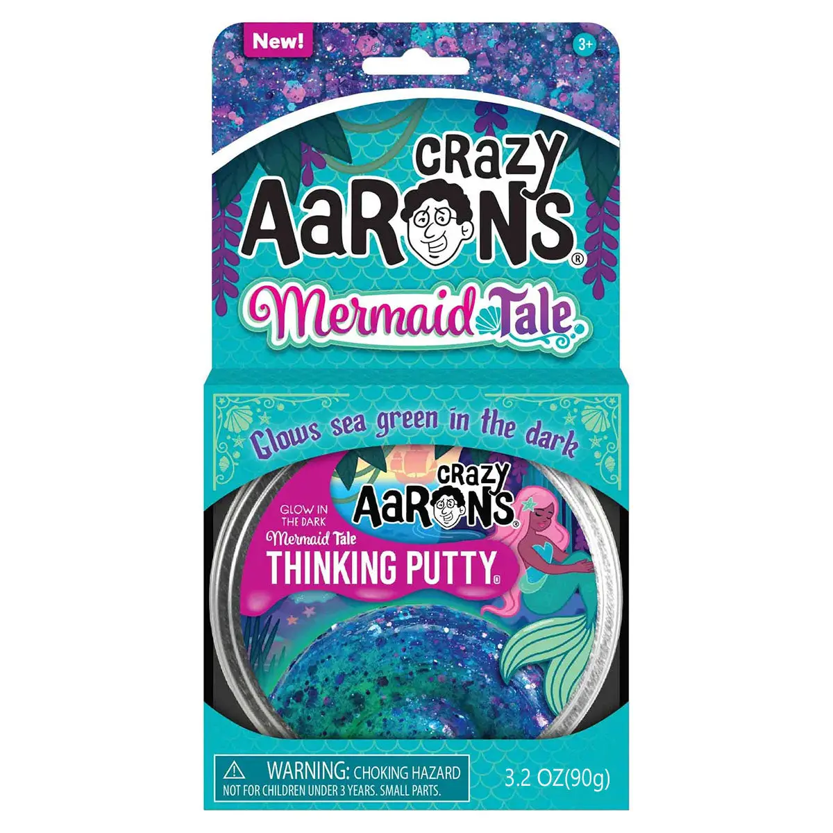 Crazy Aaron’S Glow Bright Mermaid Tale Thinking Putty 90G 1