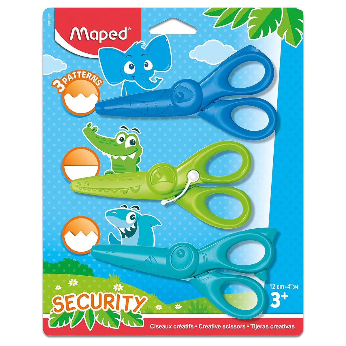 Maped Kidicraft 12Cm Scissors With Different Cutting Patterns (3 Pack) 1