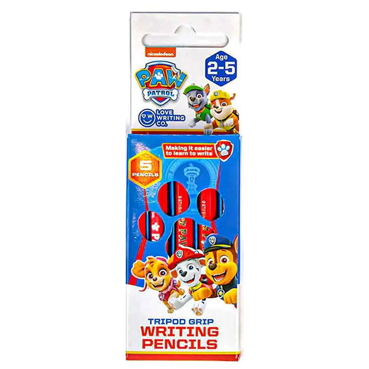 Love Writing Co. Paw Patrol Tripod Grip Writing Pencils (5 Pack) 1