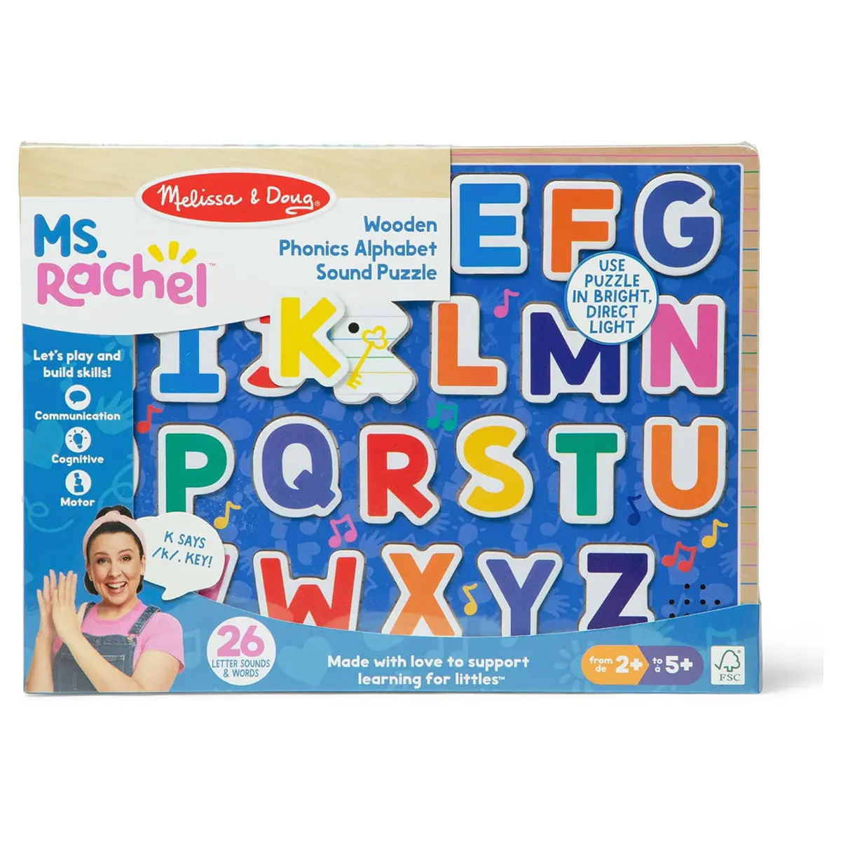 Melissa & Doug Ms. Rachel Wooden Phonics Alphabet Sound Puzzle 1