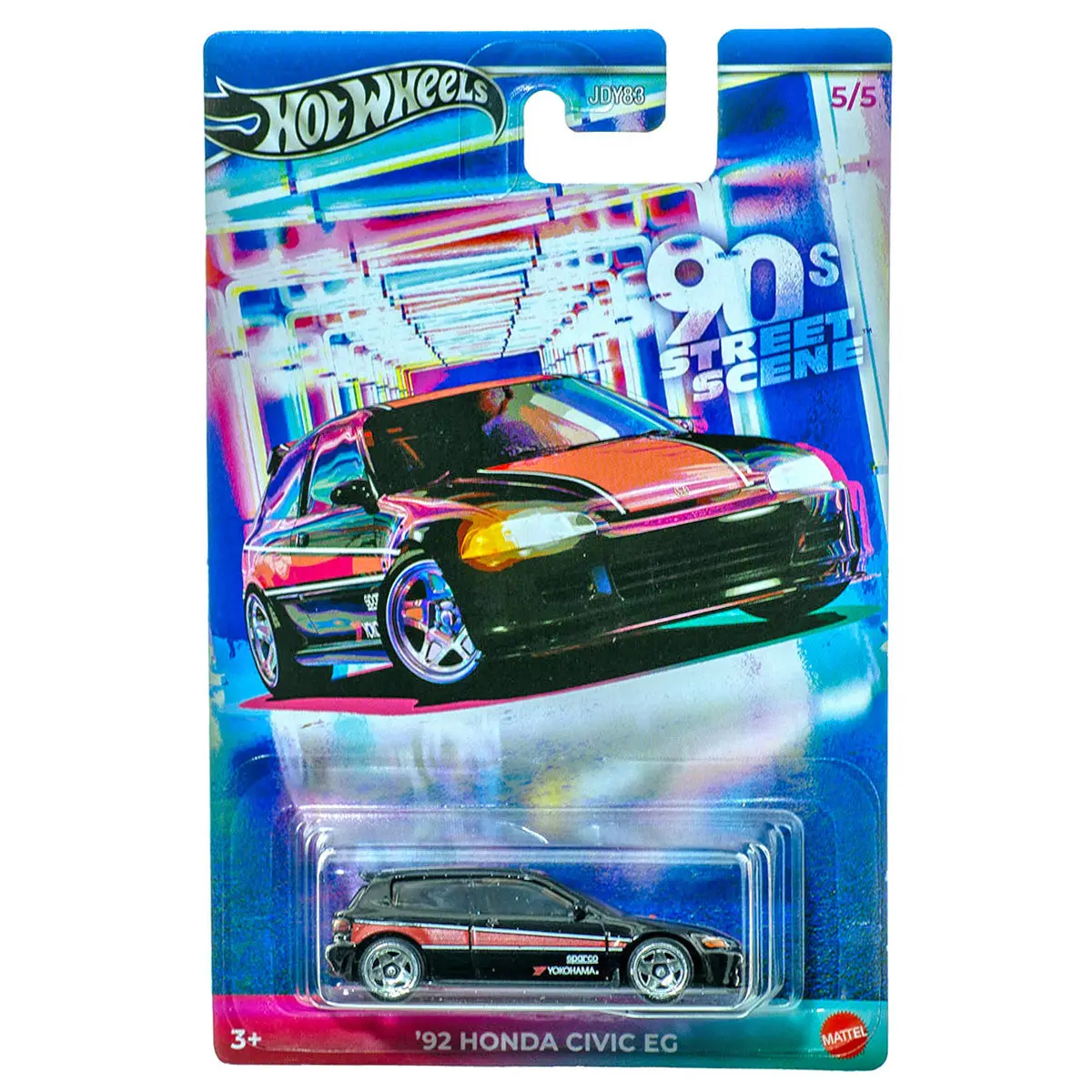 Hot Wheels 90'S Street Scene '92 Honda Civic Eg 1:64 Car (5/5) 1