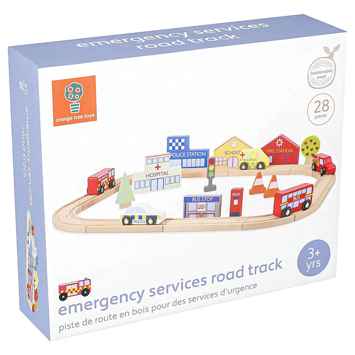 Orange Tree Toys Wooden Emergency Services Road Track 1
