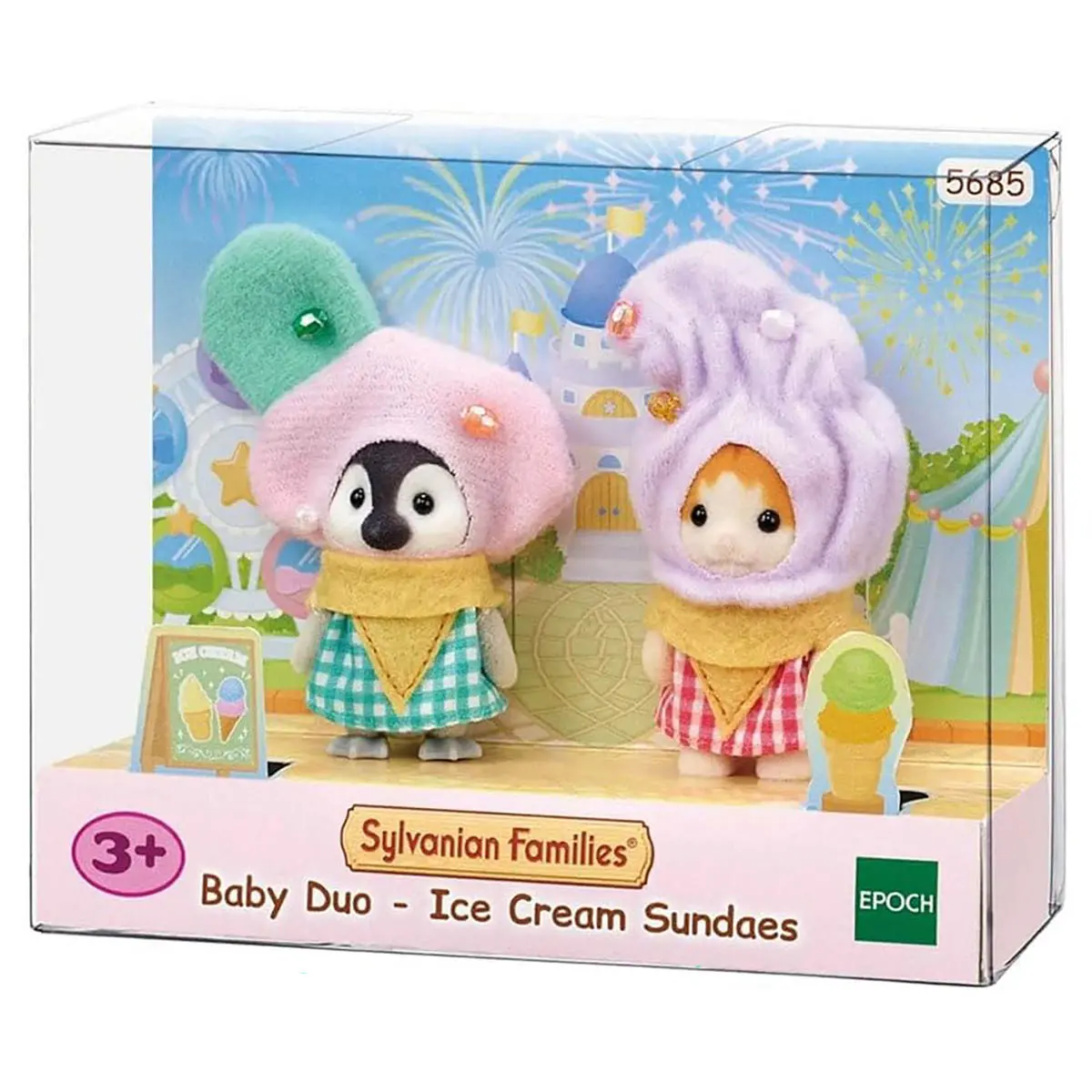 Sylvanian Families Baby Duo Ice Cream Sundaes Figures 1