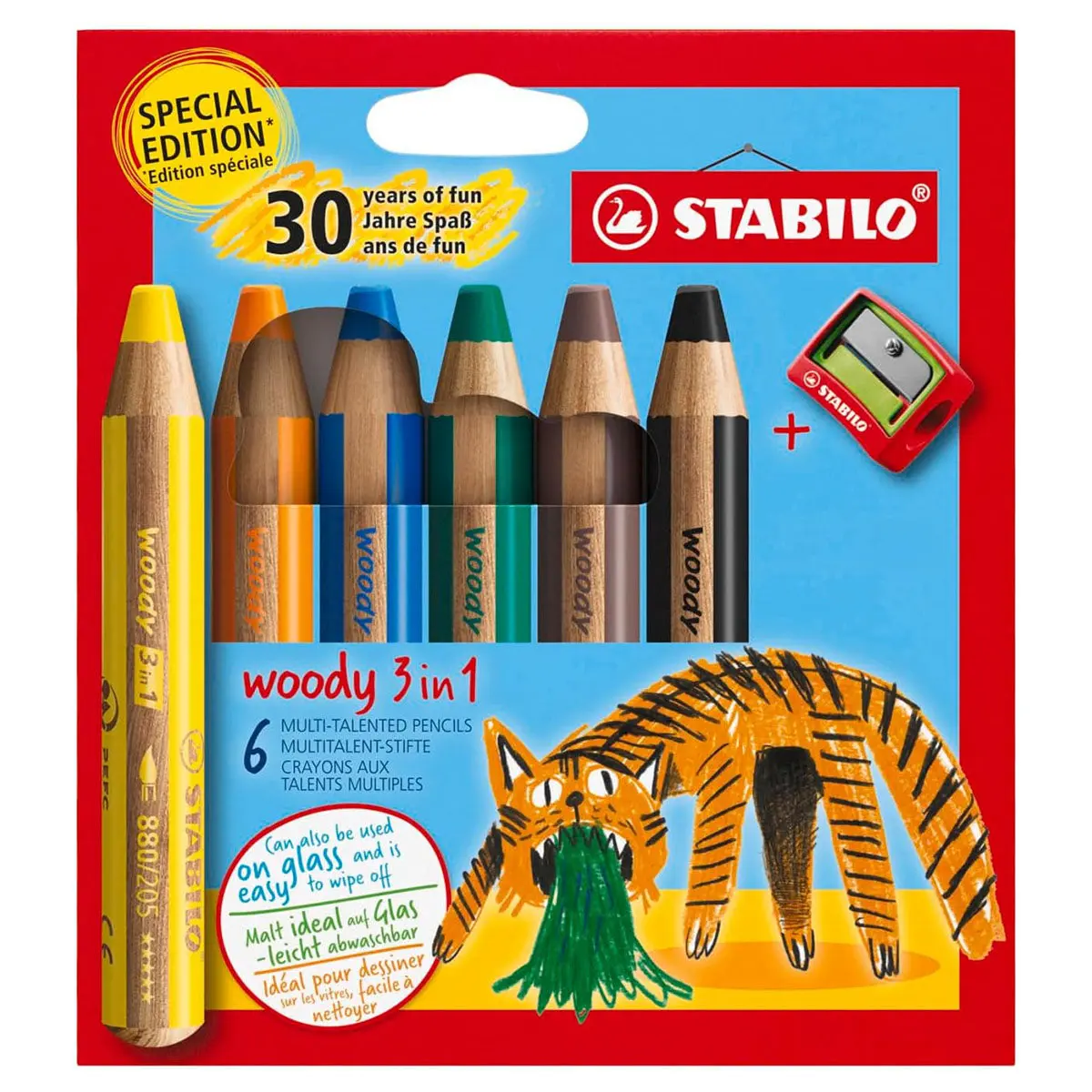 Stabilo Woody 3 In 1 Multi-Talented Pencils Special Edition Tiger (6 Pack) 1