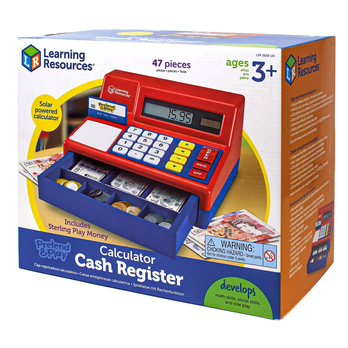 Pretend & Play Calculator Cash Register With Sterling Play Money 1