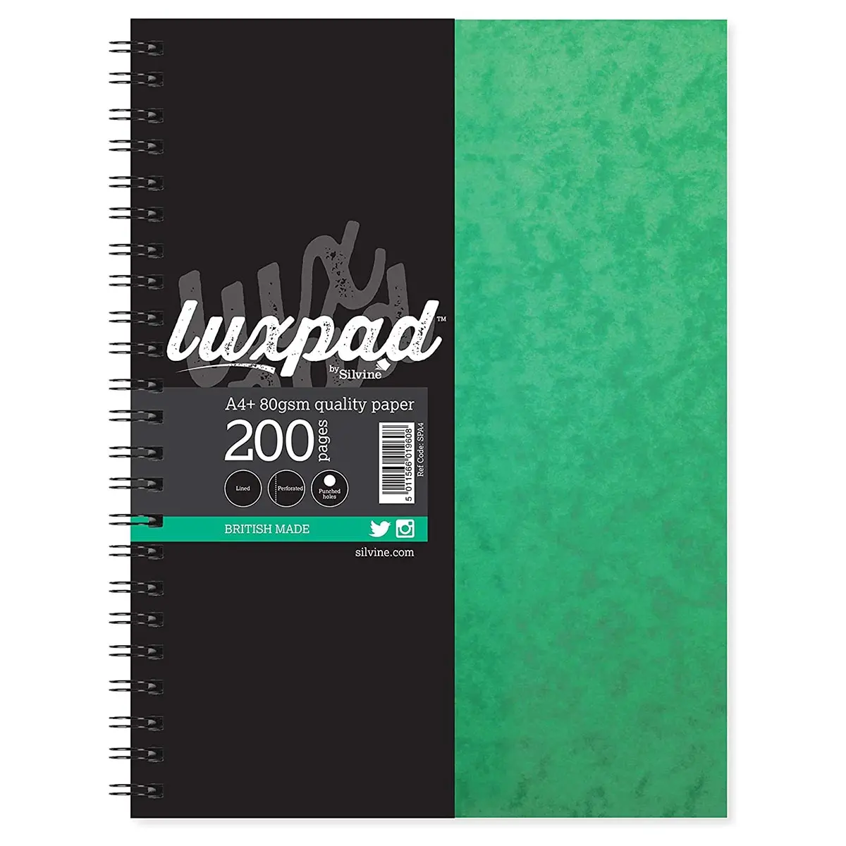 Silvine Luxpad A4+ Hardback Pressboard Notebook 200 Pages 1