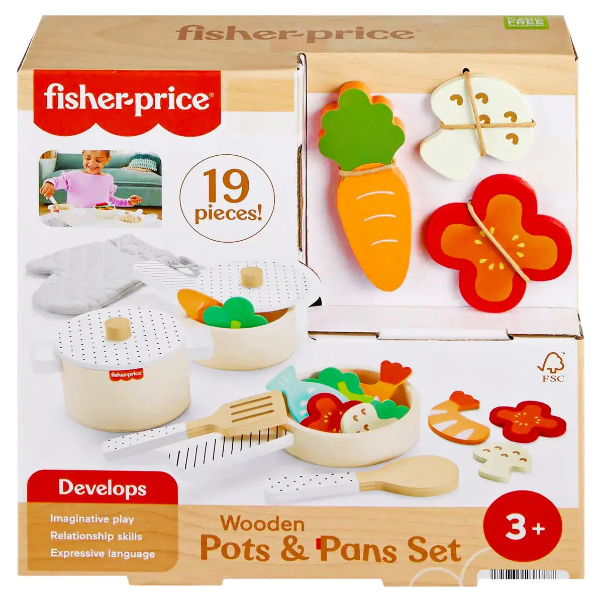Fisher-Price Wooden Pots & Pans Set 1