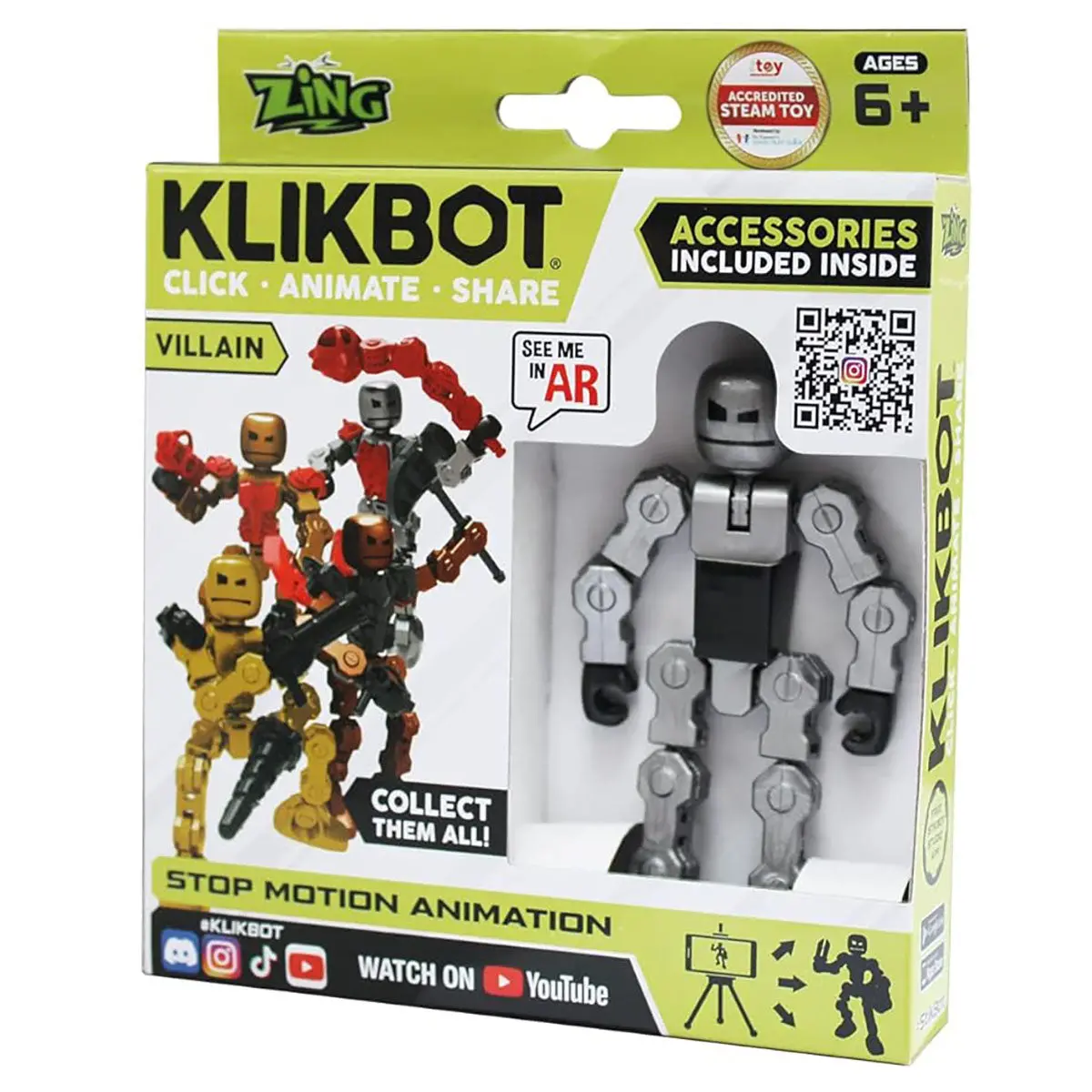 Klikbot Villain Stop Motion Animation Figure (Styles Vary) 1
