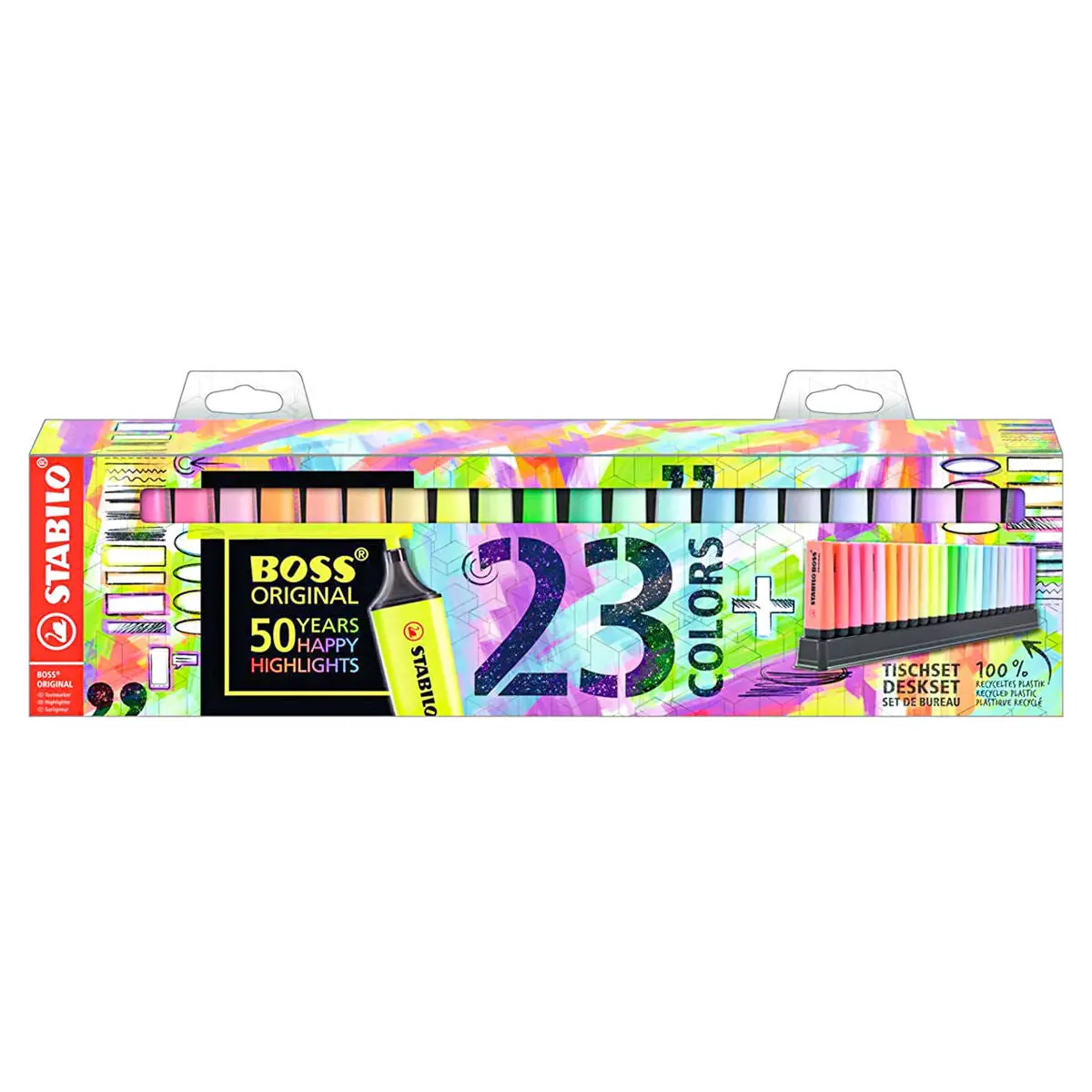 Stabilo Boss Original 23 Assorted Colours Highlighter Desk Set 50Th Birthday Edition 1