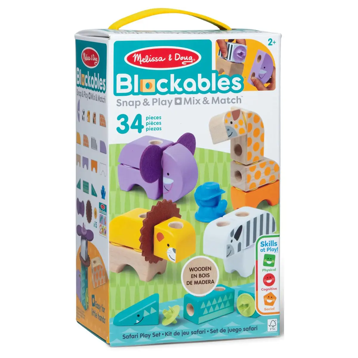 Melissa & Doug Blockables Safari Animals Building Set 1