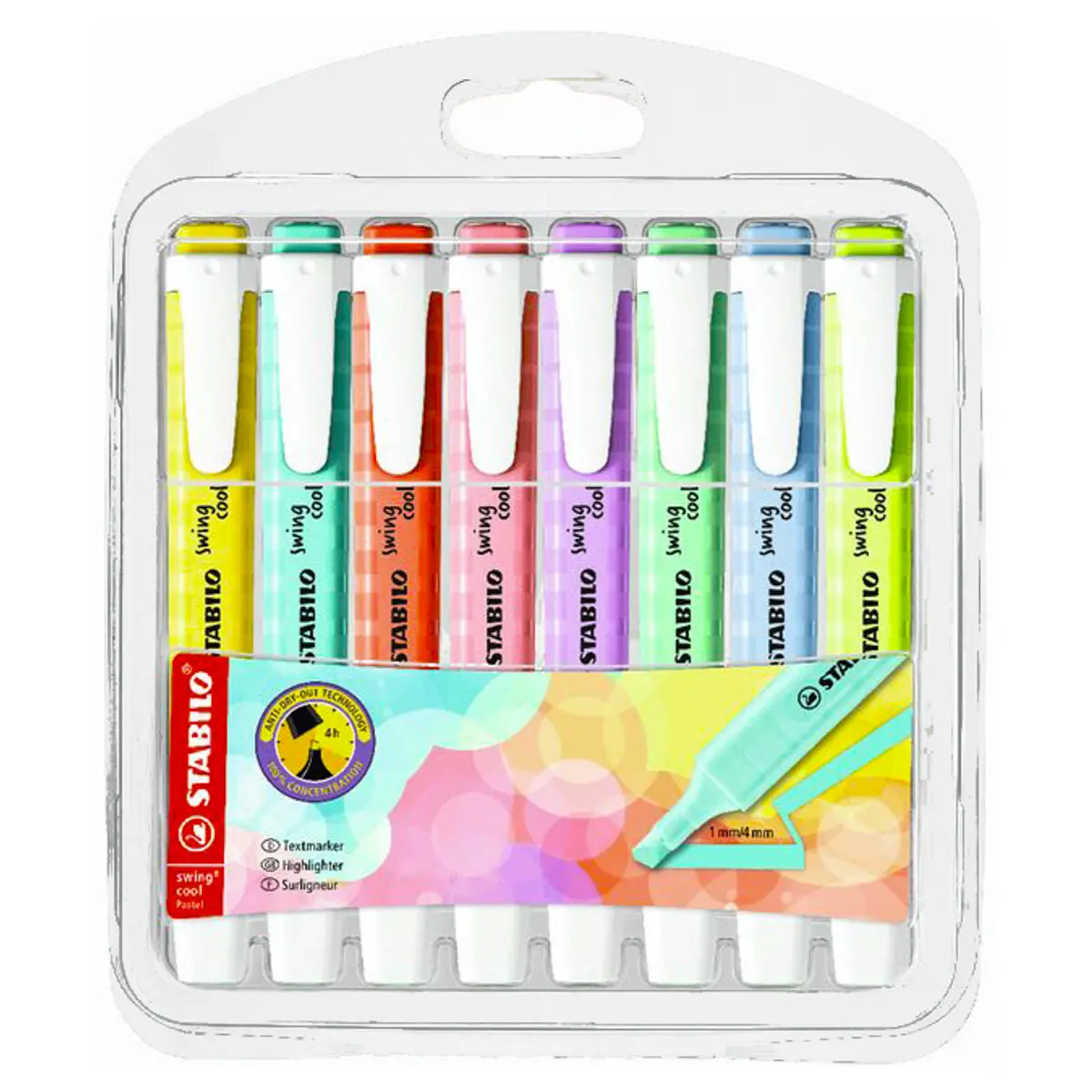 Stabilo Swing Cool Pastel Assorted Colours Highlighter Wallet Pack Of 8 1