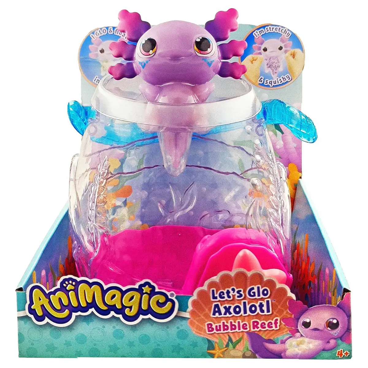 Animagic Let's Glo Axolotl Bubble Reef Interactive Pet 1