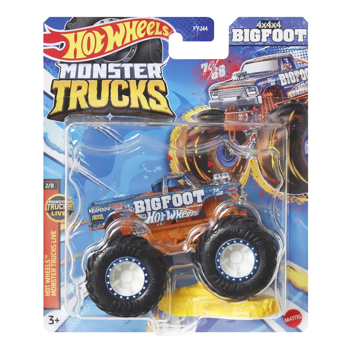 Hot Wheels Monster Trucks - Hw Monster Trucks Live 2/8 - 4X4x4 Bigfoot Diecast Vehicle 1
