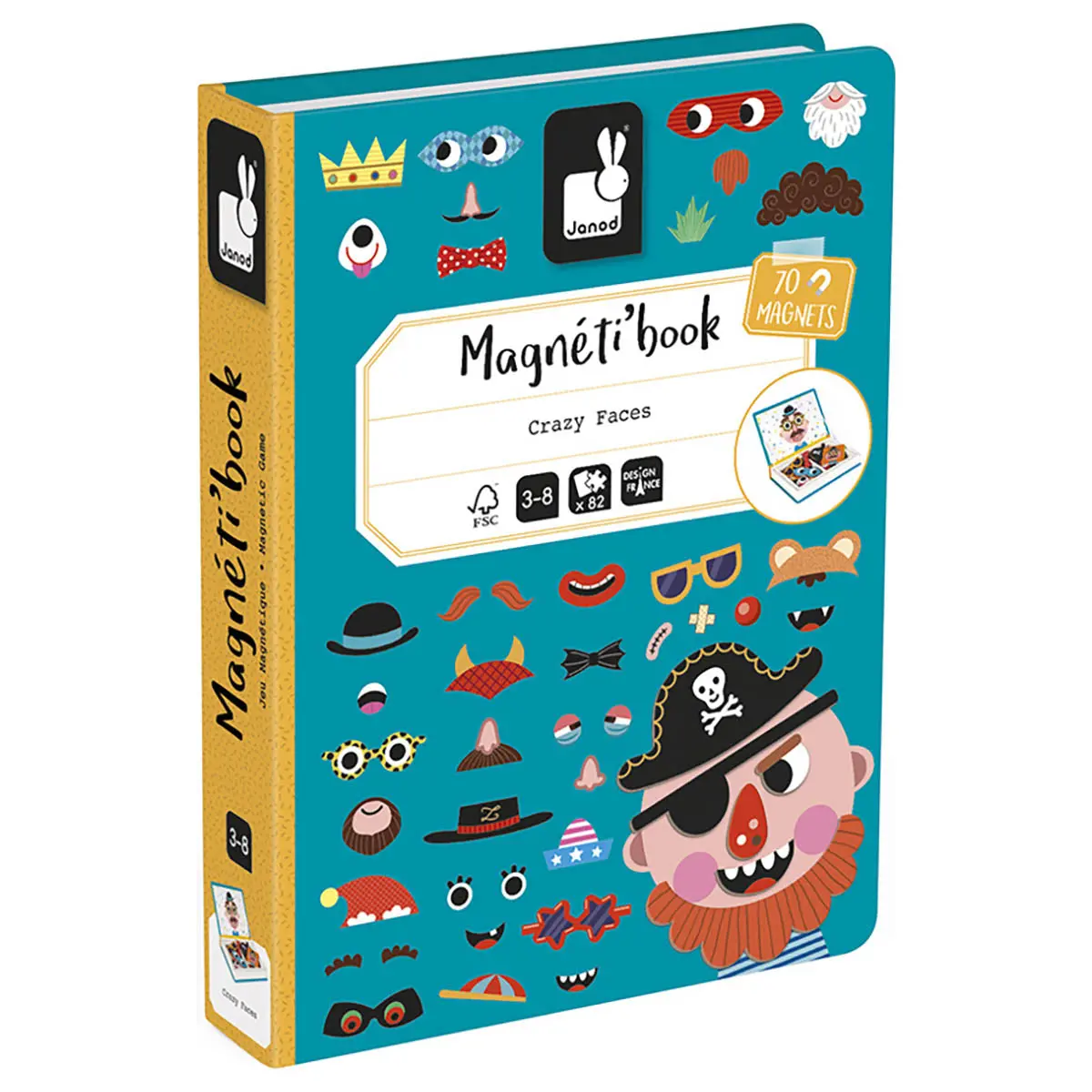 Janod Boy's Crazy Faces Magnéti'book 1