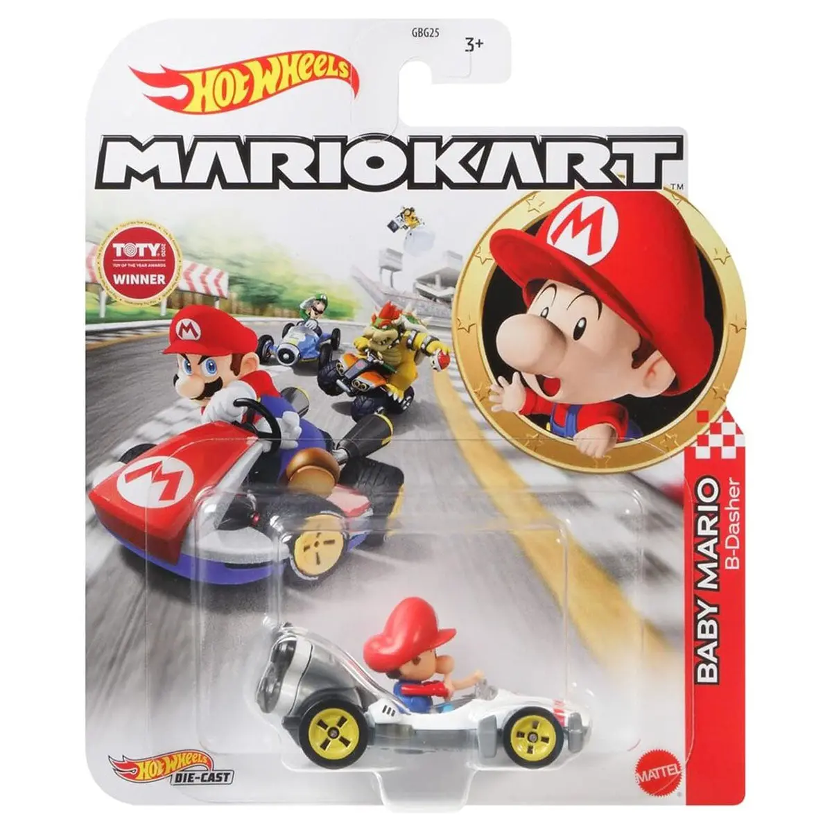 Hot Wheels Mario Kart Baby Mario B-Dasher Car 1