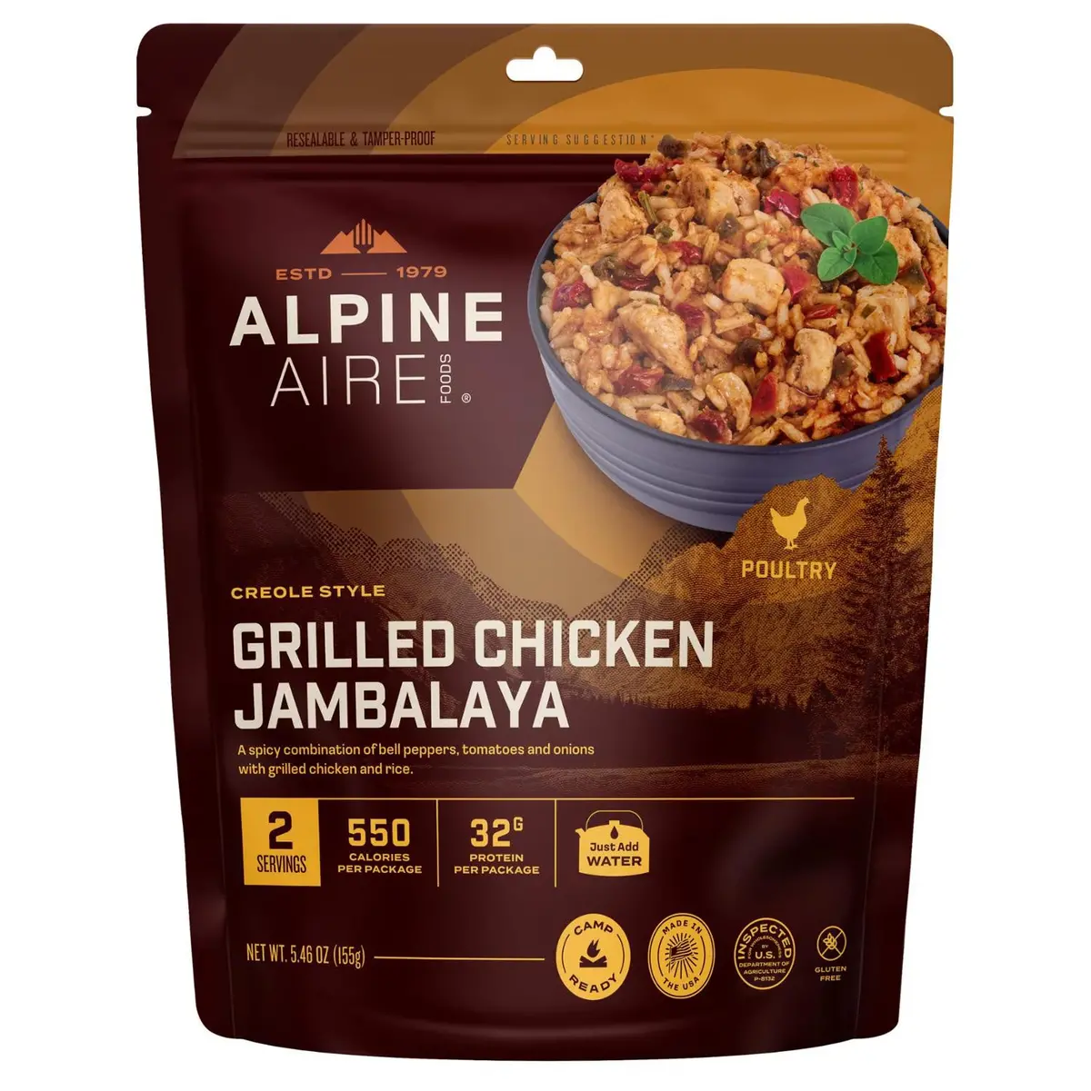 Alpineaire Grilled Chicken Jambalaya Freeze-Dried Meal 1