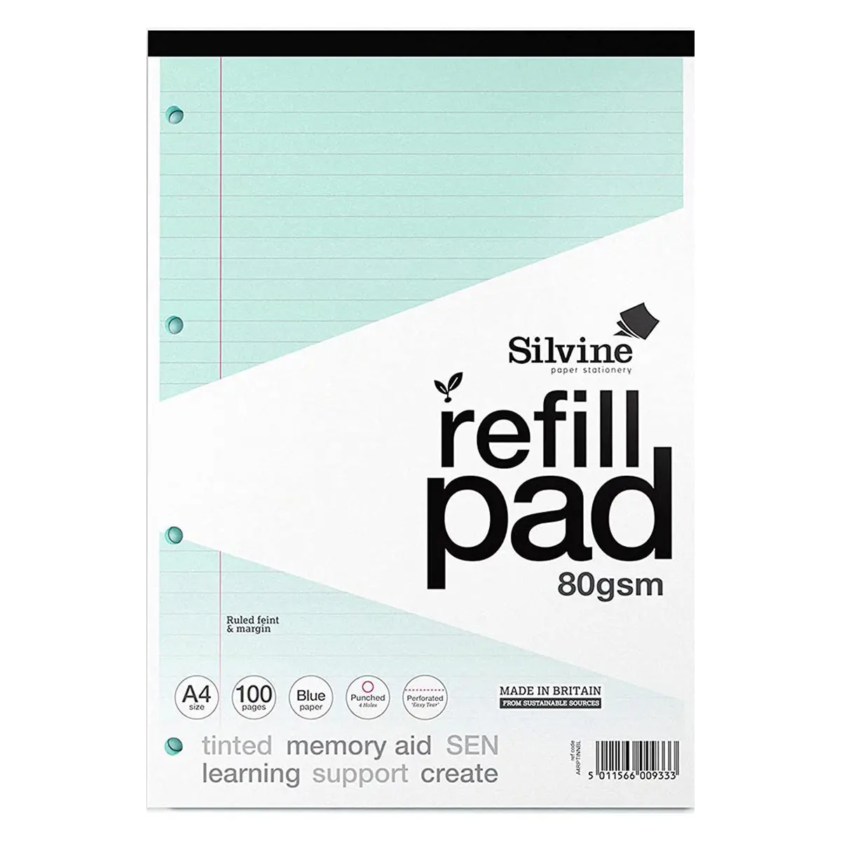 Silvine Sen Blue A4 Refill Pad 100 Pages 1