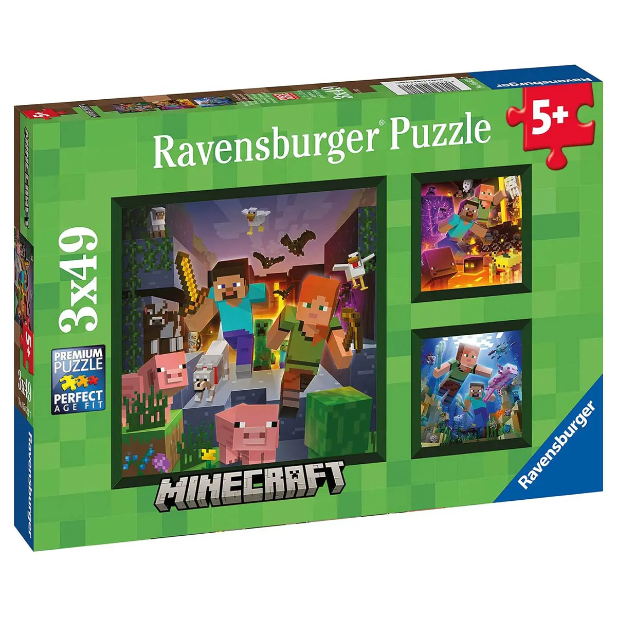 Ravensburger Minecraft 3 X 49 Piece Puzzles 1