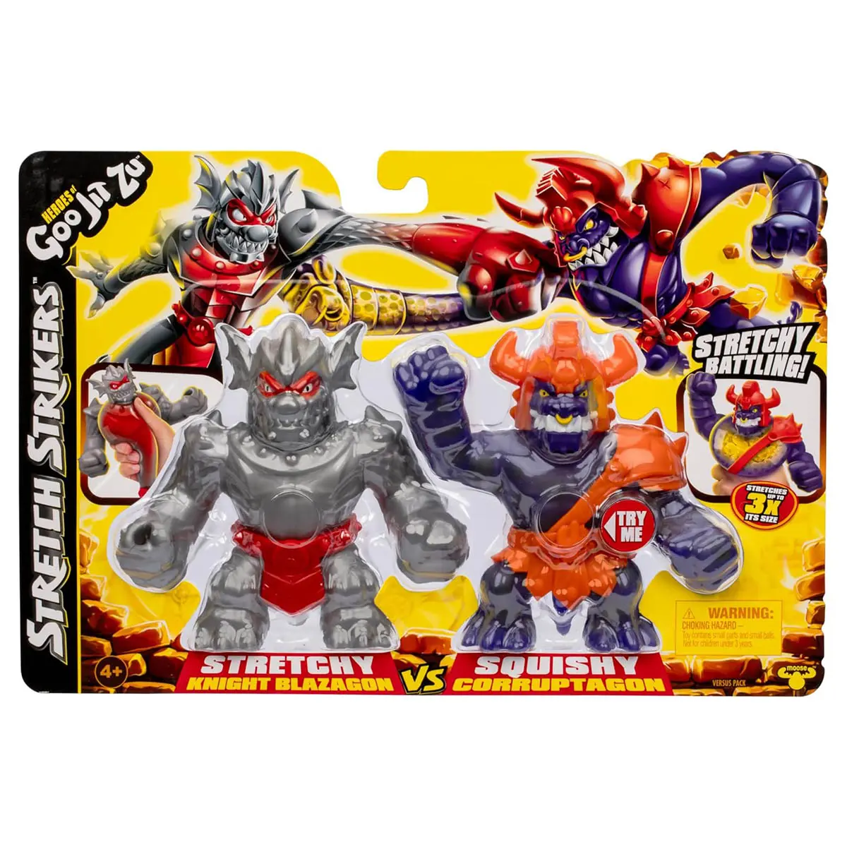 Heroes Of Goo Jit Zu Stretch Strikers Knight Blazagon Vs Corruptagon Stretch Figures 1