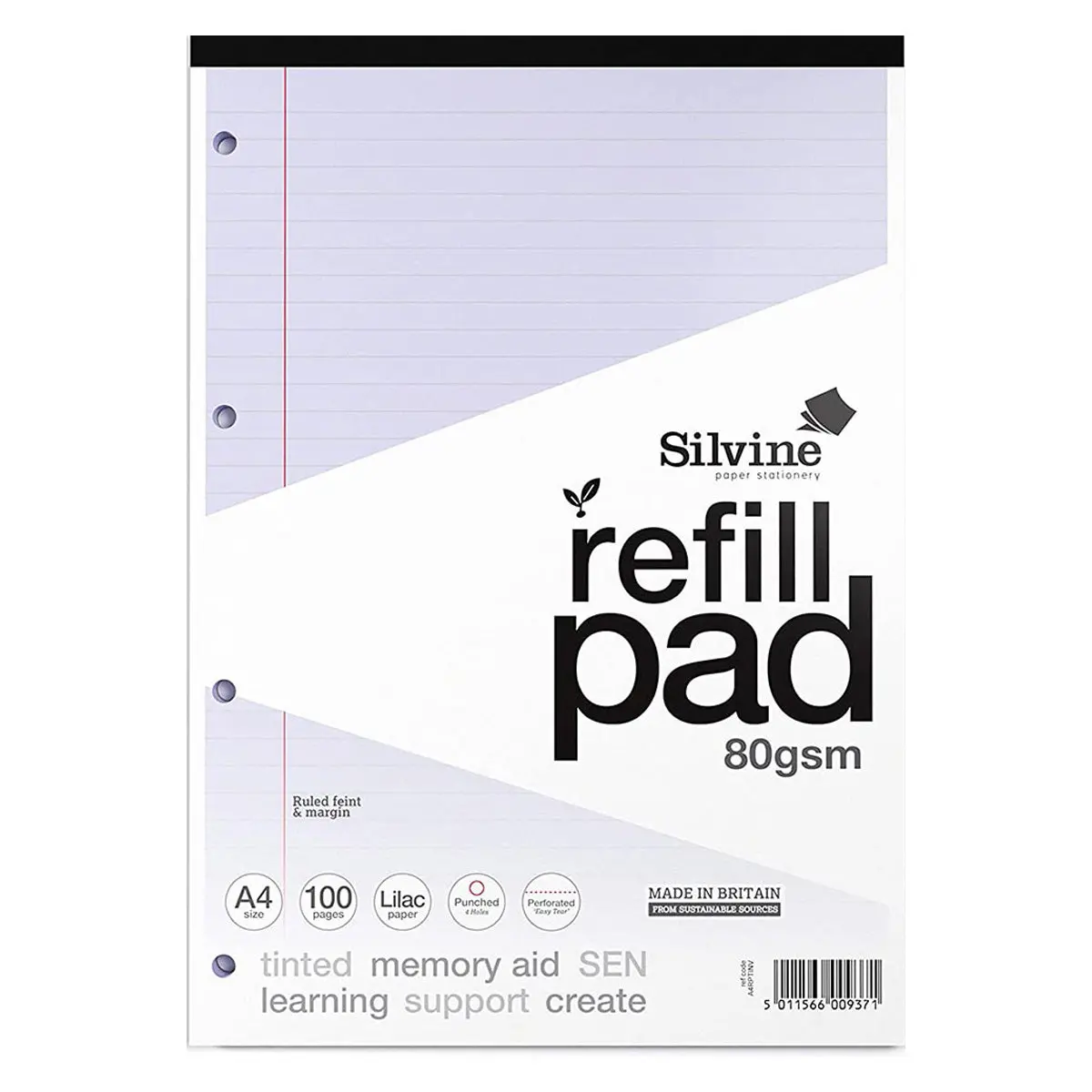 Silvine Sen Lilac A4 Refill Pad 100 Pages 1