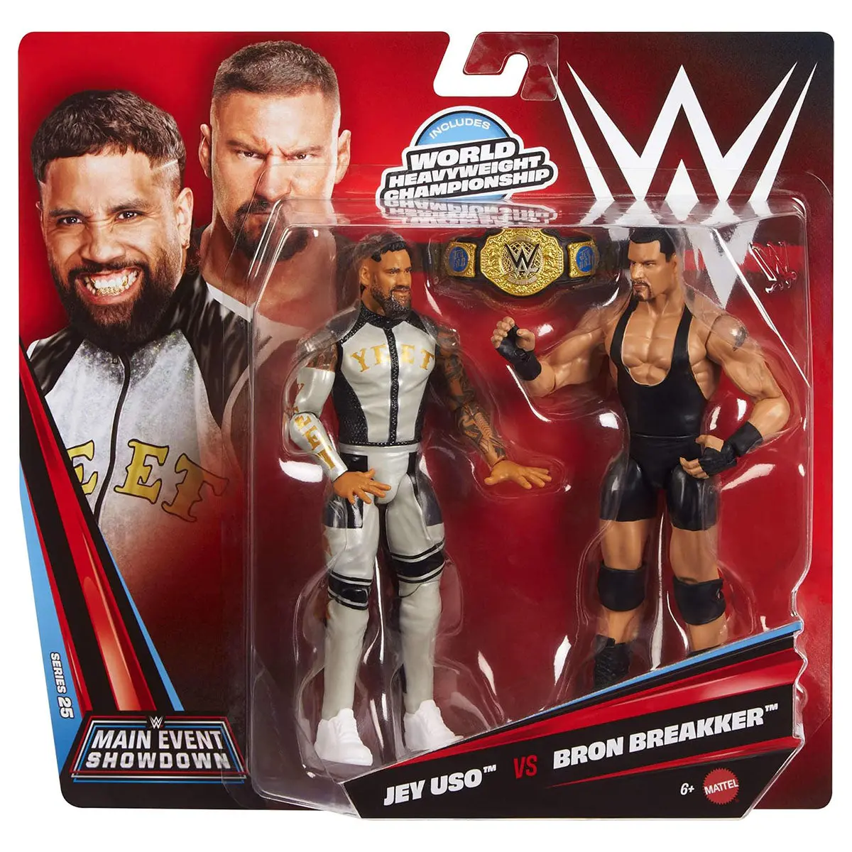Wwe Main Event Showdown Series 25 Jey Uso Vs. Bron Breakker 6" Figures Set 1