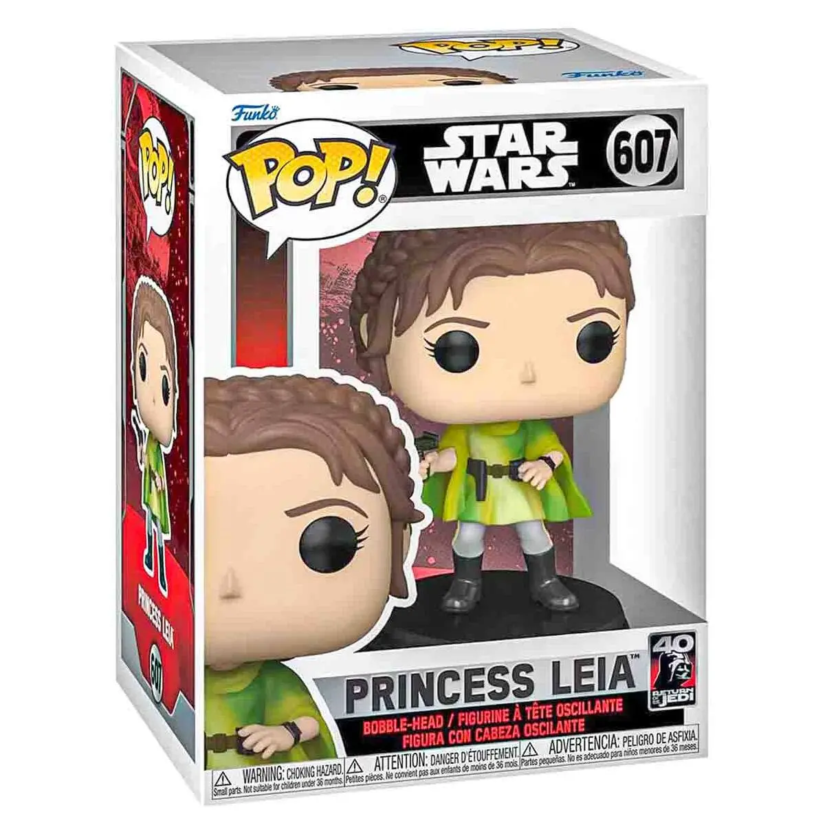Funko Pop! Star Wars: Return Of The Jedi 40Th Anniversary: Princess Leia Bobble-Head Figure #607 1