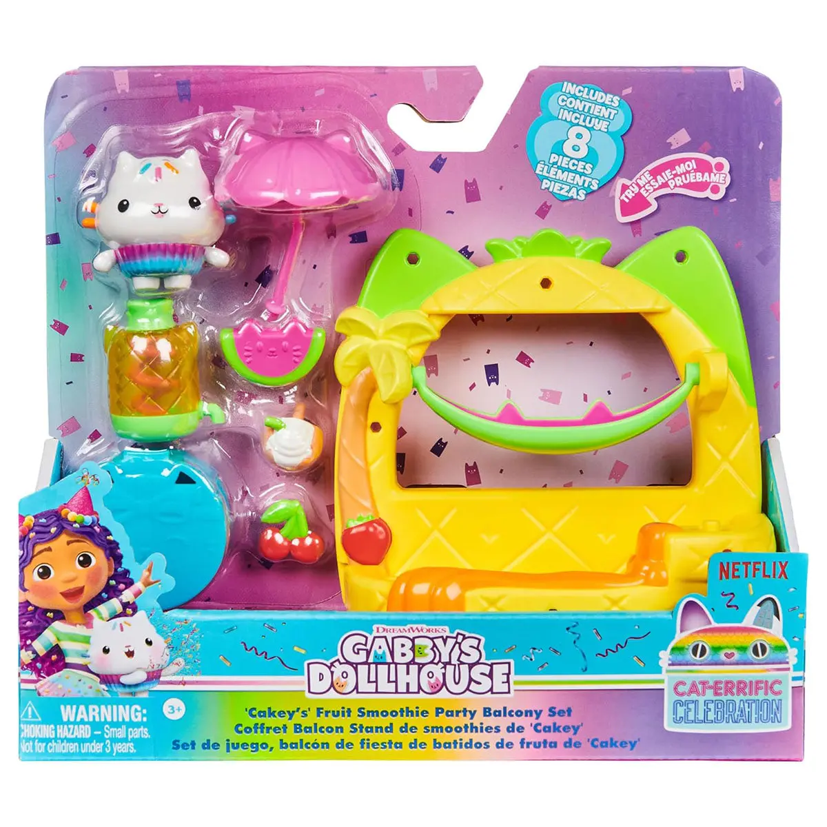 Gabby's Dollhouse 'Cakey's' Fruit Smoothie Party Balcony Playset 1