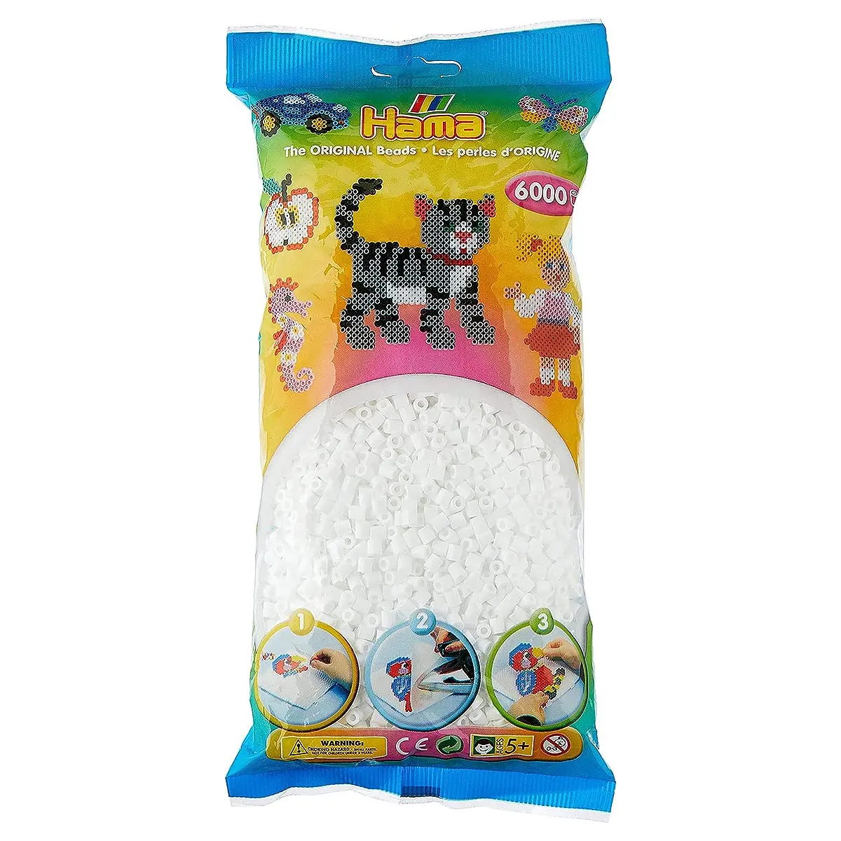Hama White Midi Beads (6000 Pack) 1