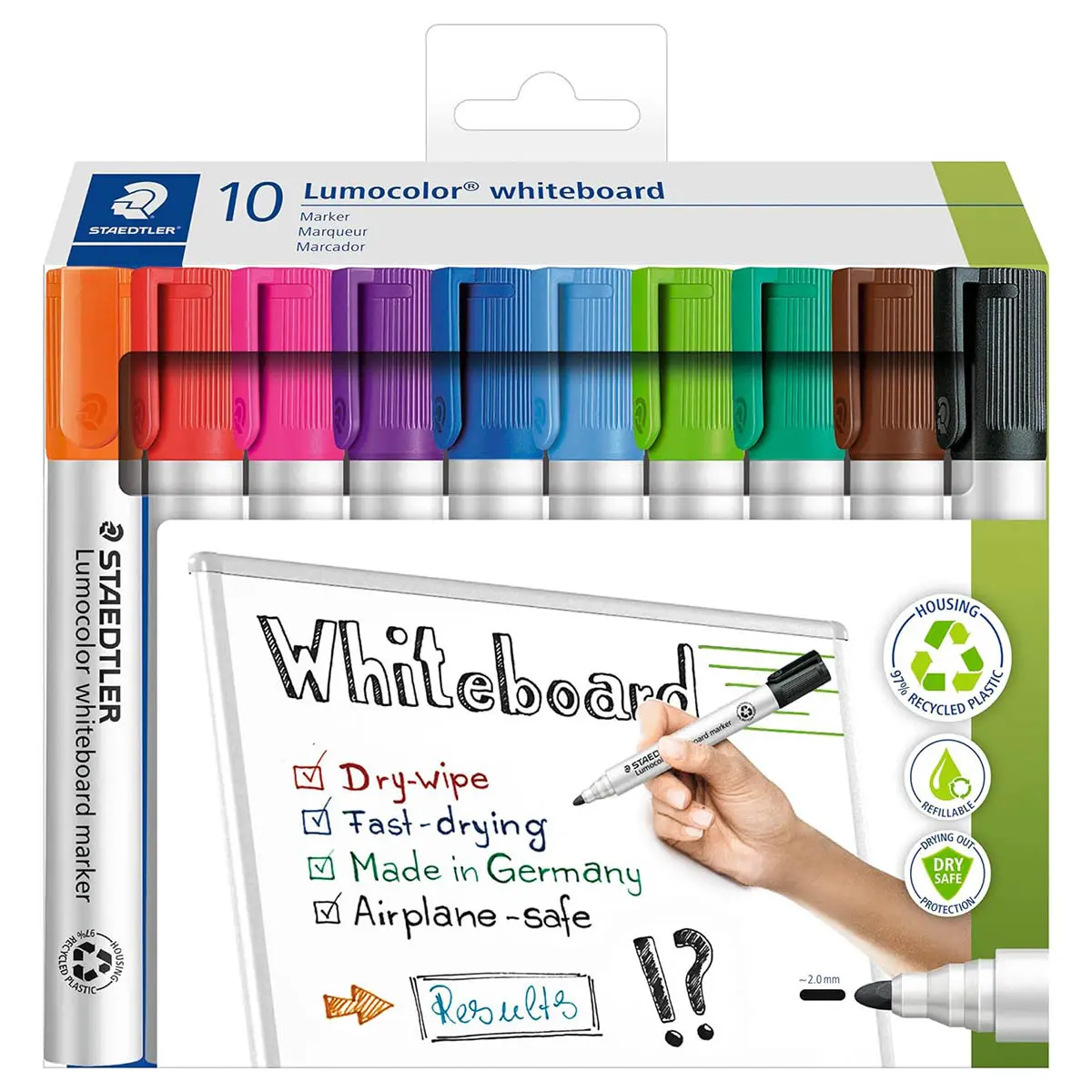 Staedtler Lumocolor Whiteboard Bullet Tip Markers (10 Pack) 1
