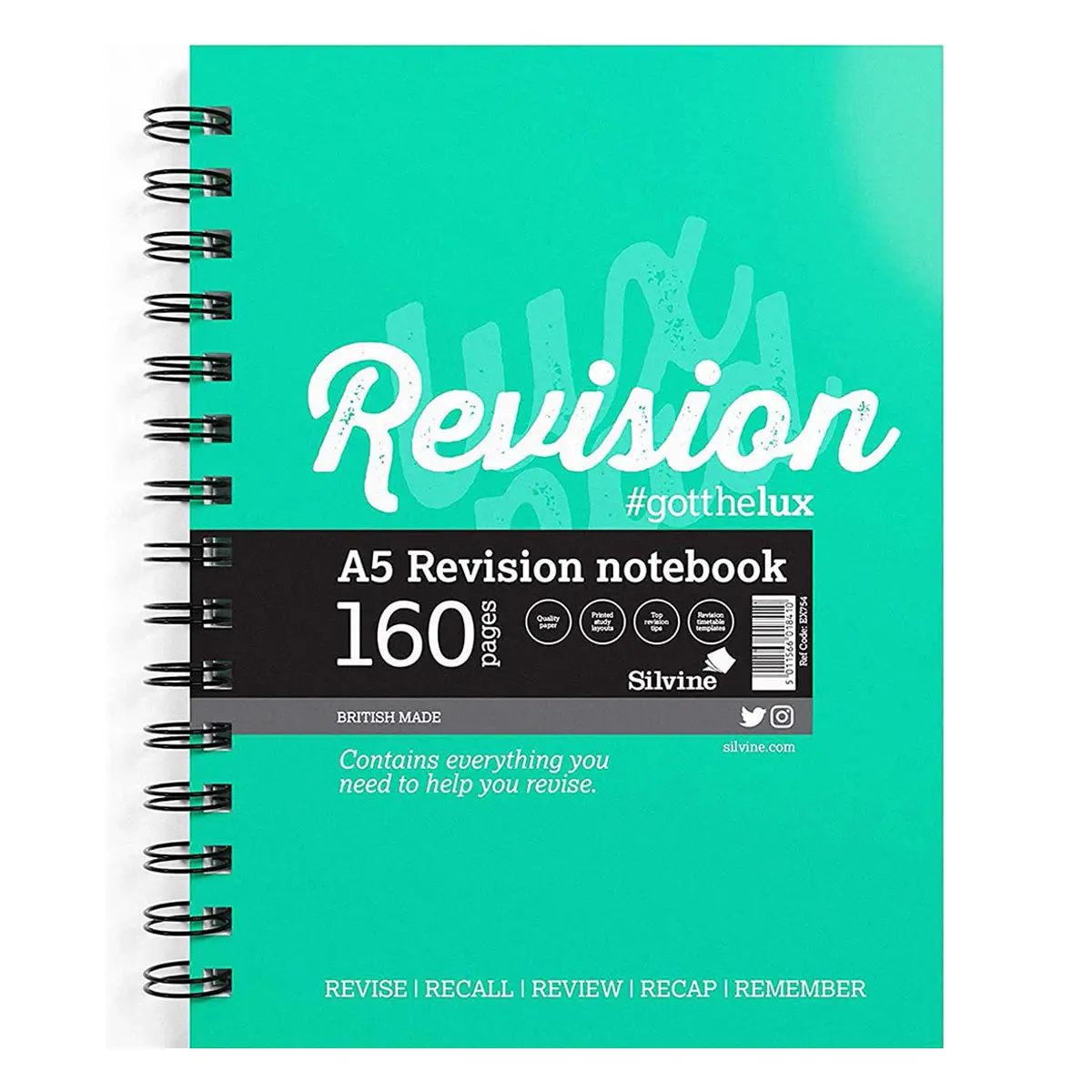 Silvine A5 Revision Notebook 160 Pages 1