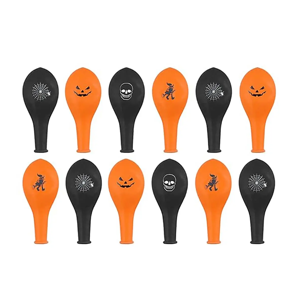 Halloween Balloons 23Cm Orange And Black (12 Pack) 1