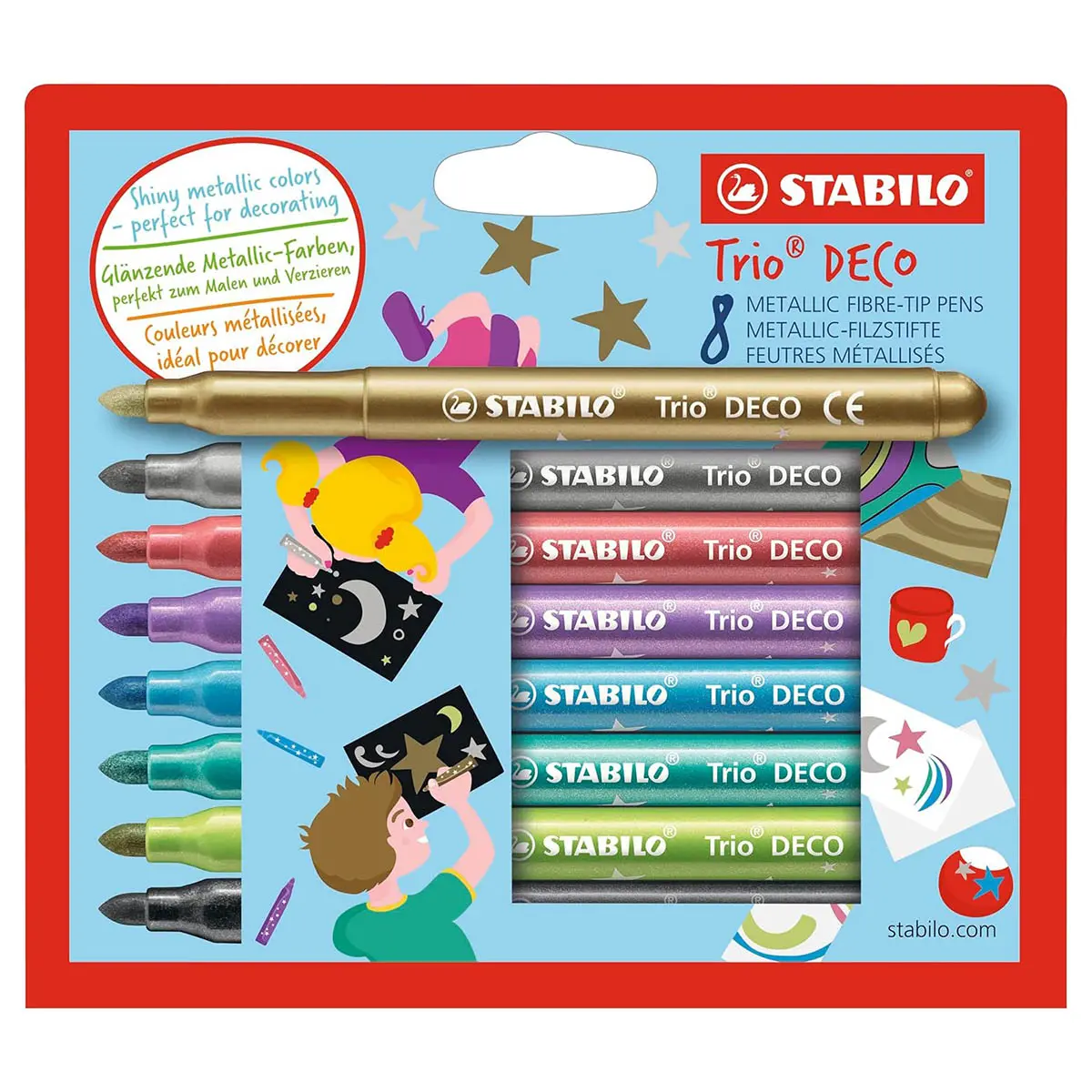 Stabilo Trio Deco Fibre-Tip Metallic Pens (8 Pack) 1