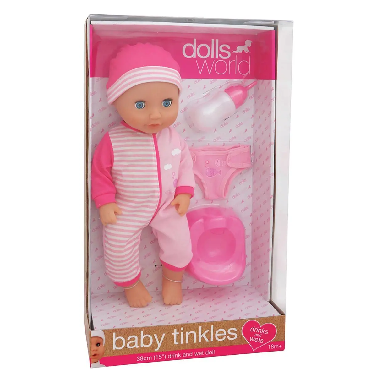 Dolls World Baby Tinkles Drink And Wet Doll Pink 1