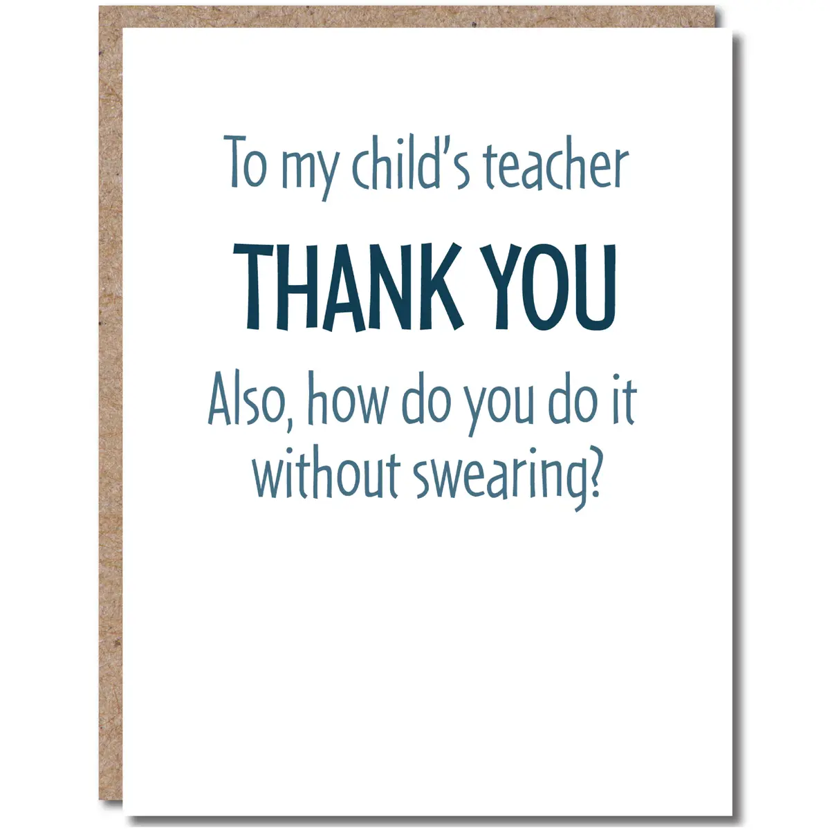 Modern Wit Teacher Back To School Thank You Card 1