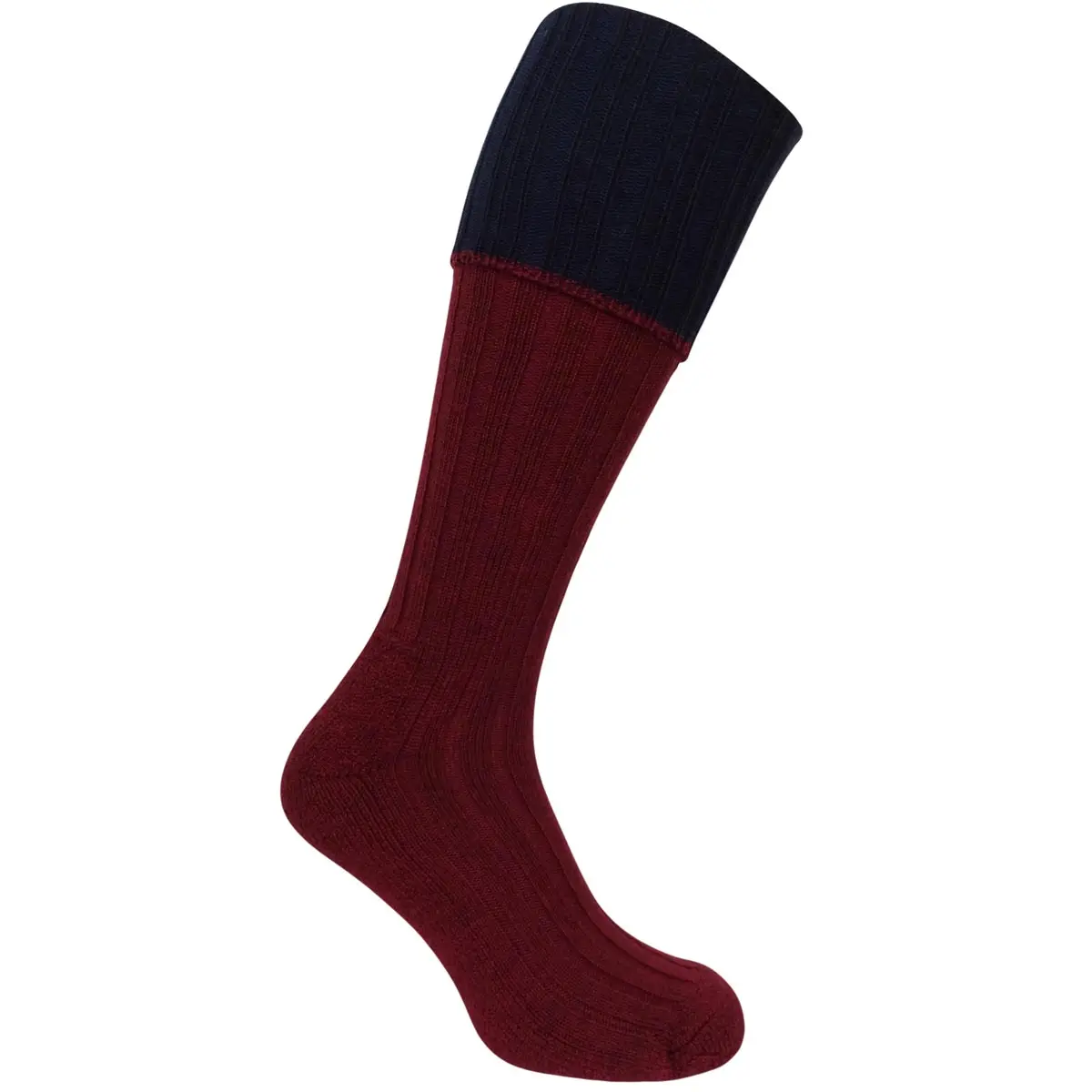 Hoggs Of Fife Contrast Turnover Top Stocking 1