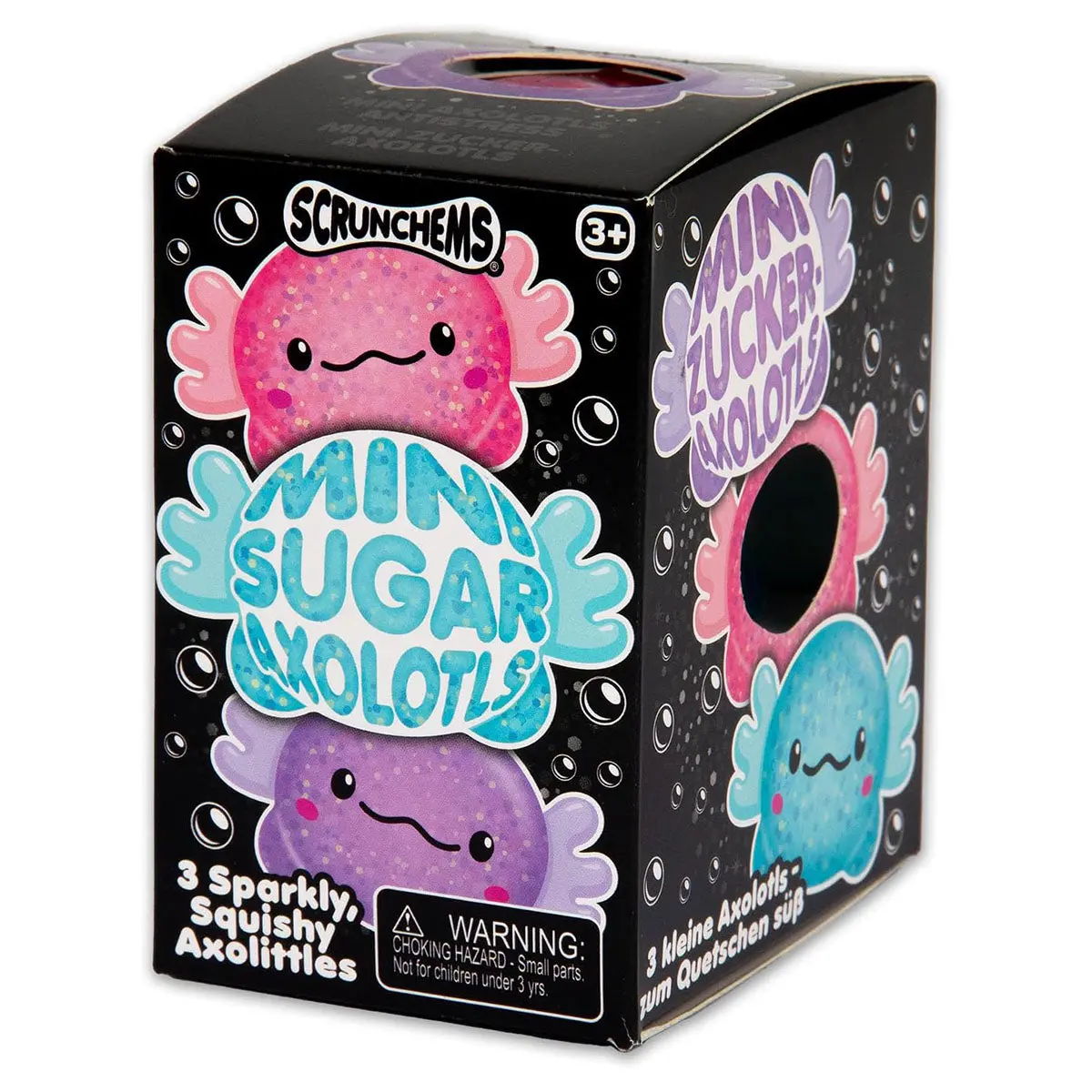 Scrunchems Mini Sugar Axolotls Fidget Toy (3 Pack) 1