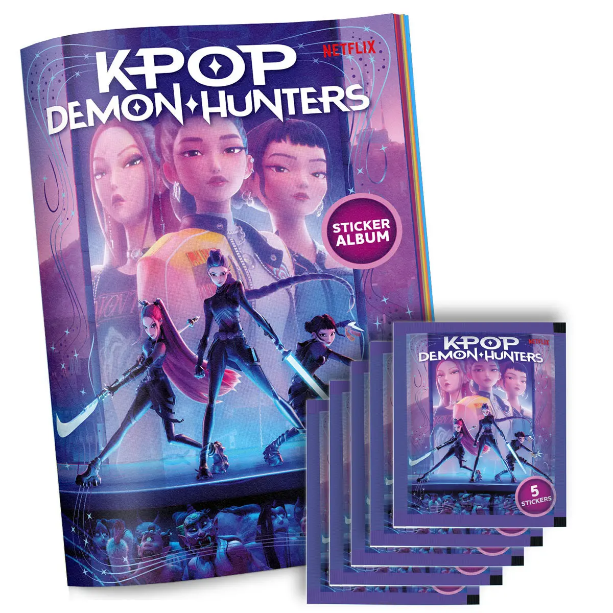 K-Pop Demon Hunters Official Sticker Album And 5 Packs 1