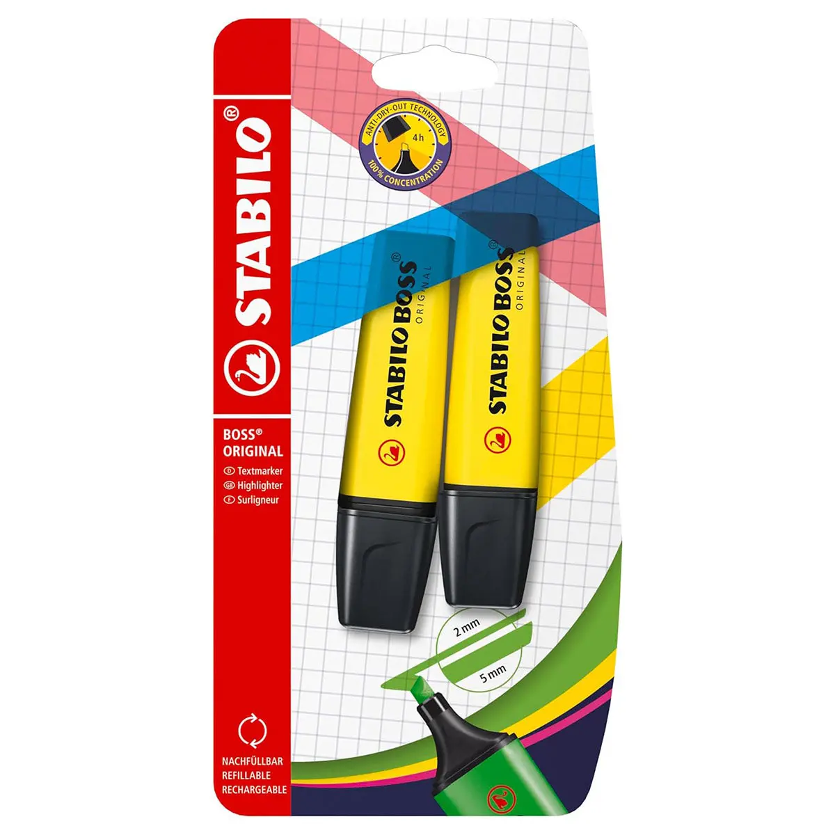 Stabilo Boss Original Yellow Highlighter (2 Pack) 1