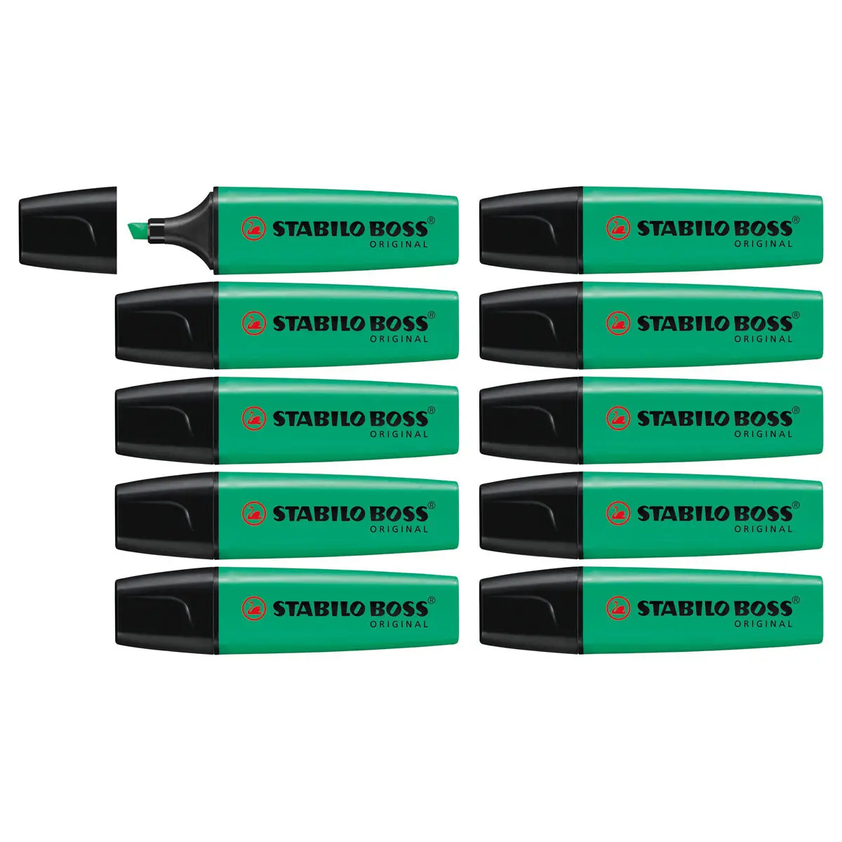 Stabilo Boss Original Turquoise Highlighter Box Of 10 1
