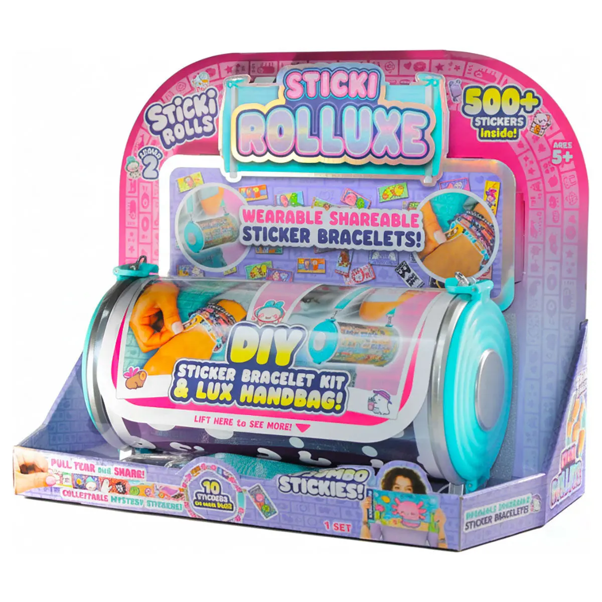 Sticki Rolls Sticki Rolluxe Diy Sticker Bracelet Kit & Lux Handbag Set 1