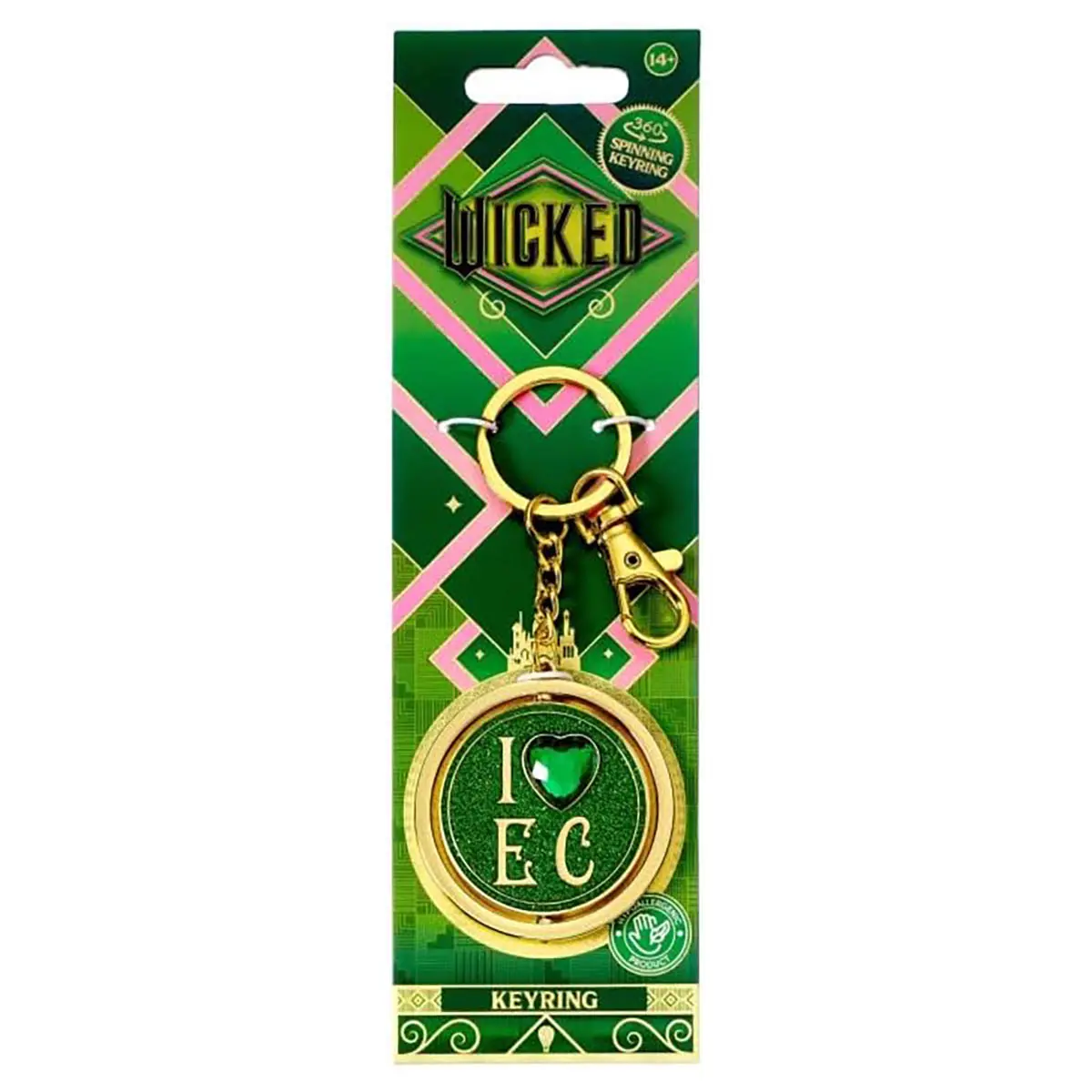 Wicked I Love Emerald City Spinning Keyring 1