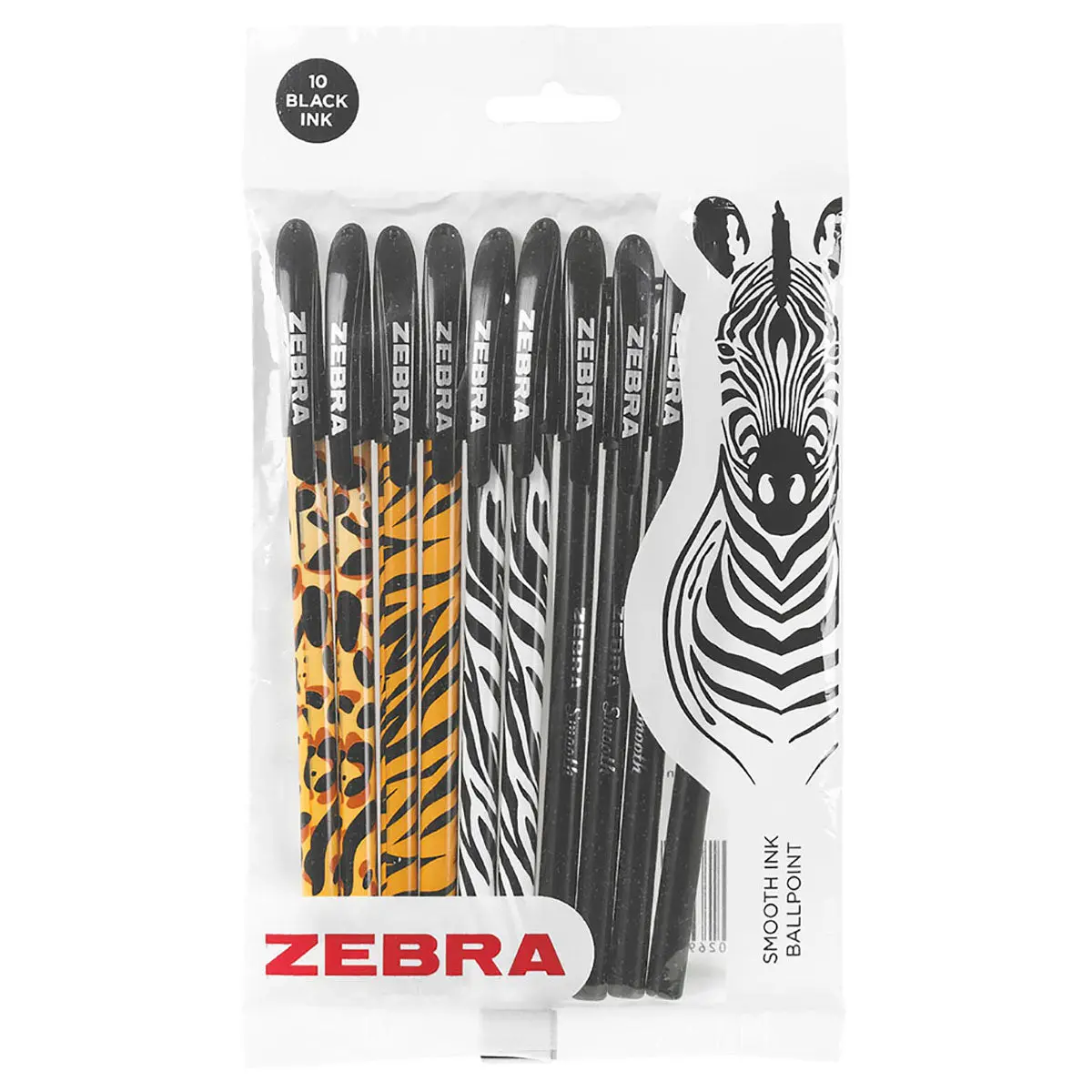 Zebra Doodler'z Stick Ballpoint Pen 1.0Mm Animal Print Black 10 Pack 1
