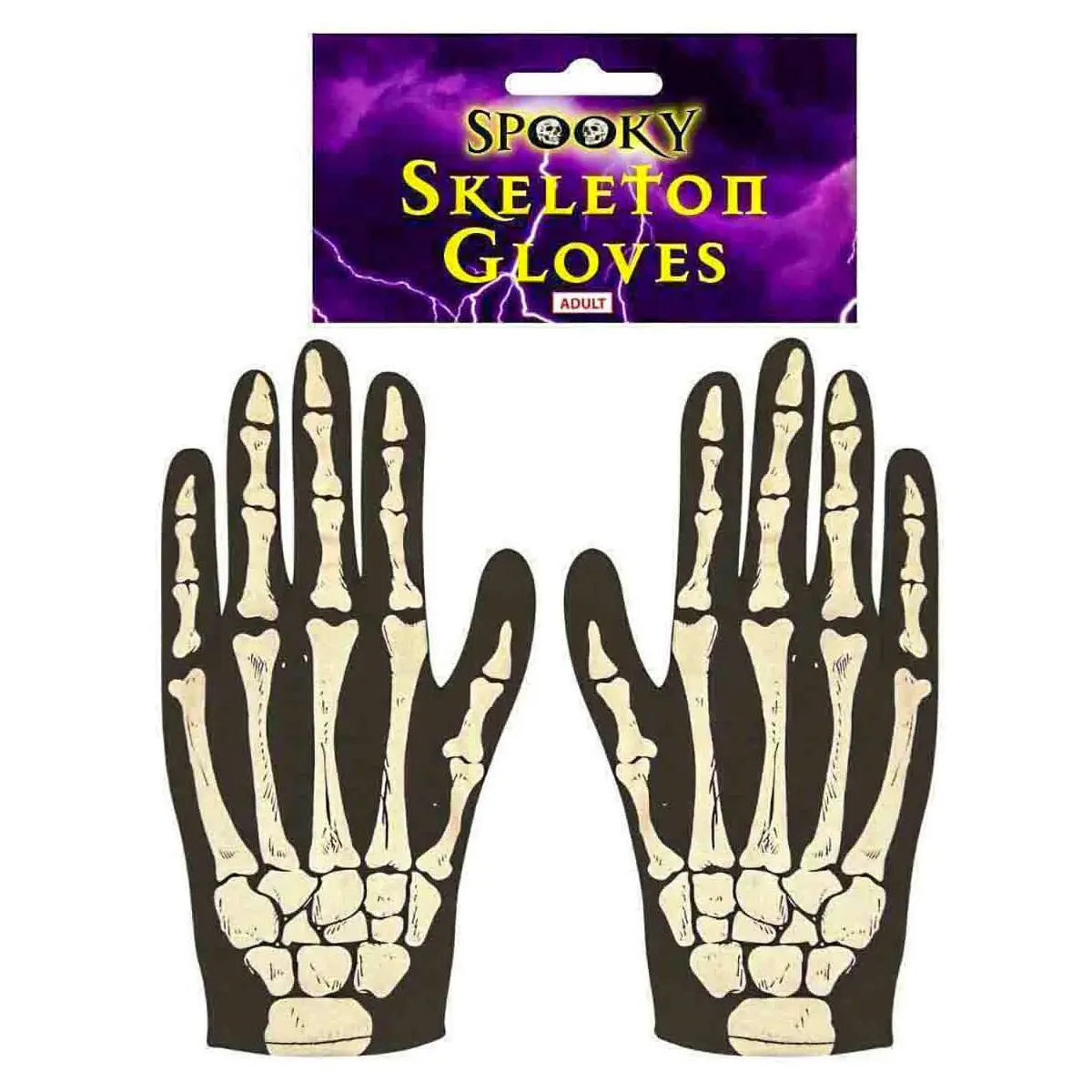 Spooky Skeleton Gloves Adult Size Small 1