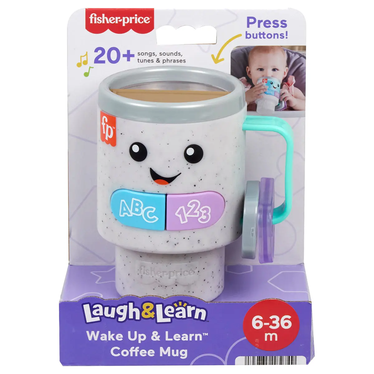 Fisher-Price Learn & Laugh: Wake Up & Learn Coffee Mug Interactive Toy 1