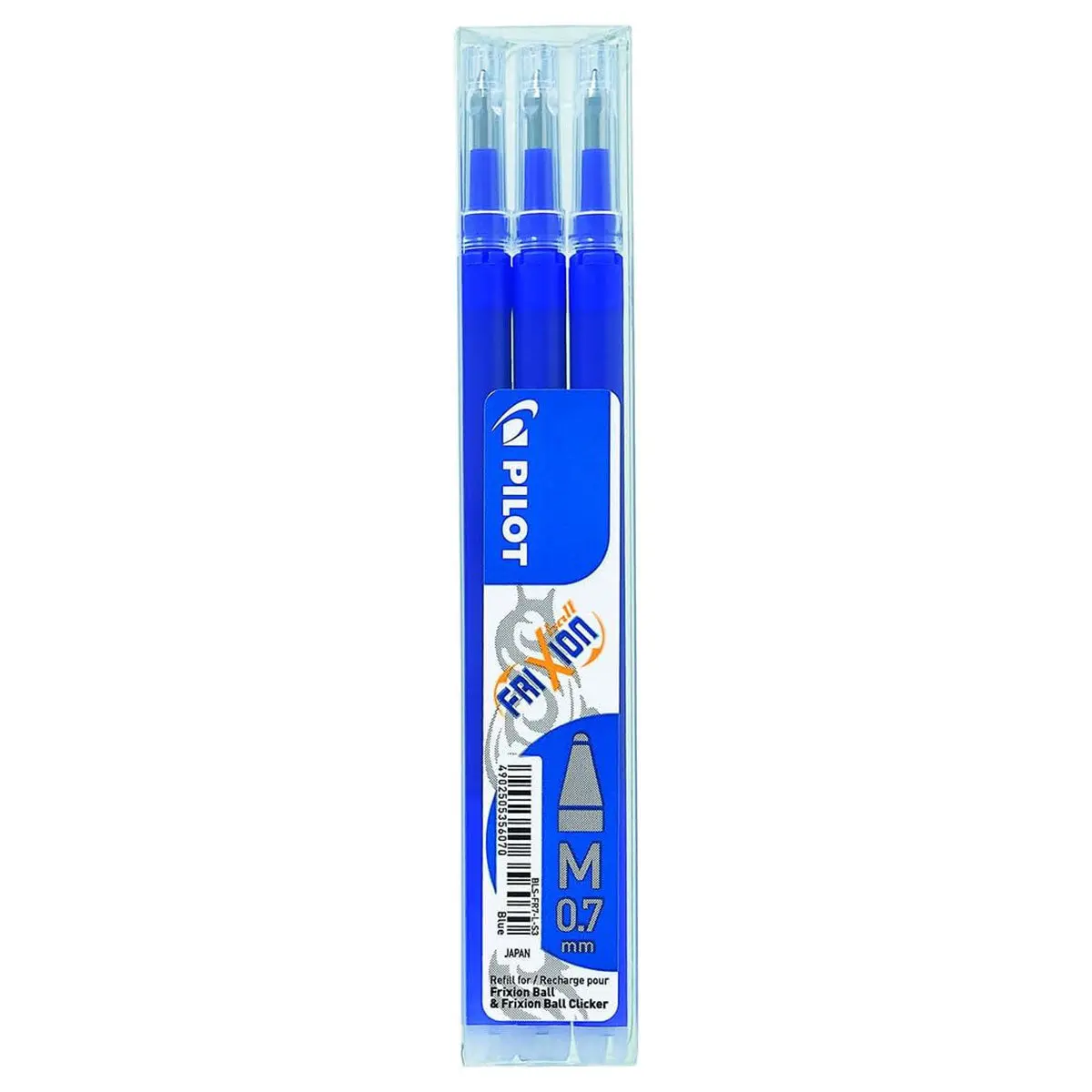 Pilot Frixion Ball & Ball Clicker M Blue Ink Refills (3 Pack) 1