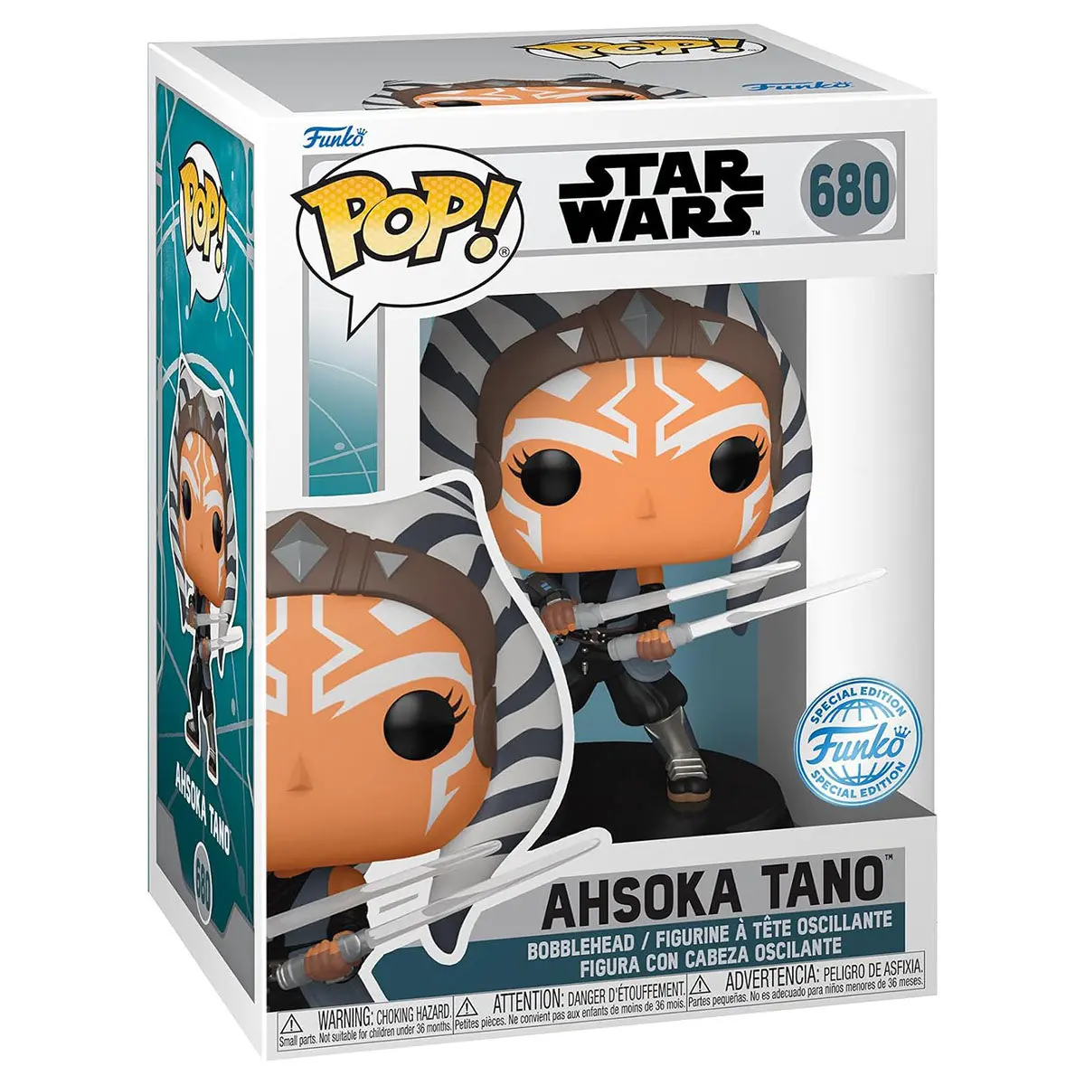 Funko Pop! Star Wars: Ahsoka Tano With Dual Lightsabers Bobble-Head Figure #680 1