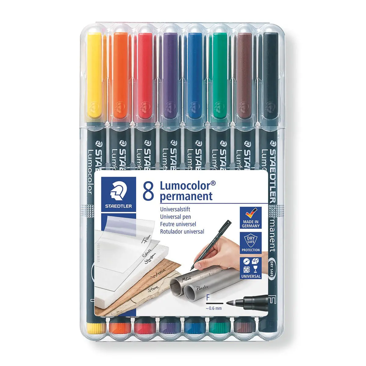 Staedtler Lumocolor Permanent Universal Fine Line Pens Pack Of 8 1