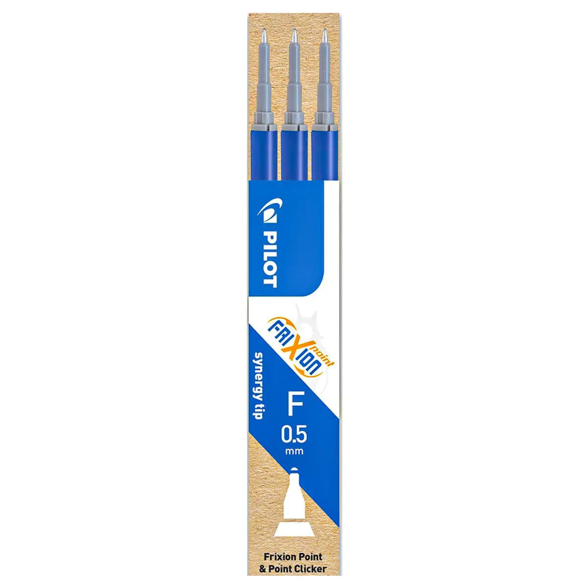 Pilot Frixion Point & Point Clicker F 0.5Mm Synergy Tip Blue Refills (3 Pack) 1